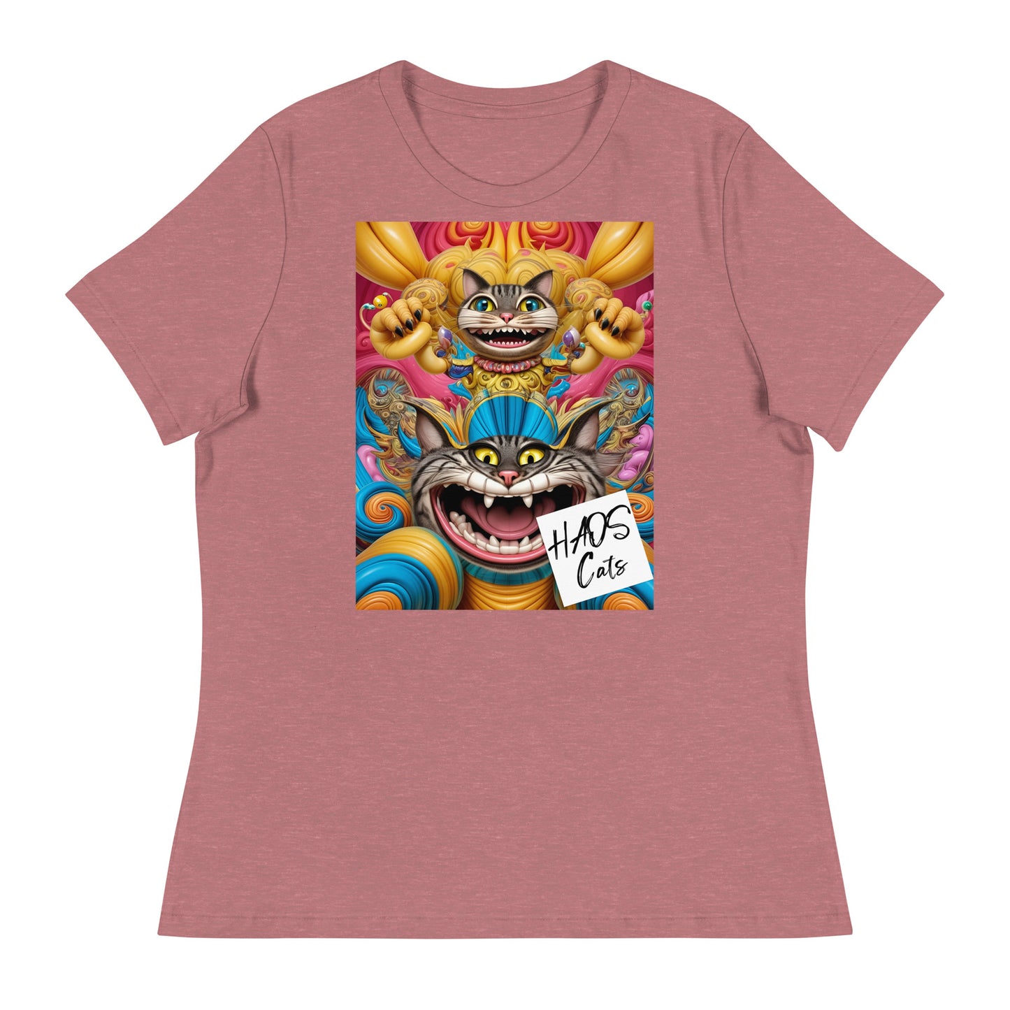 Women's Relaxed T-Shirt. Collection - HAOS Cats, Design - ANDRBEL STUDIO