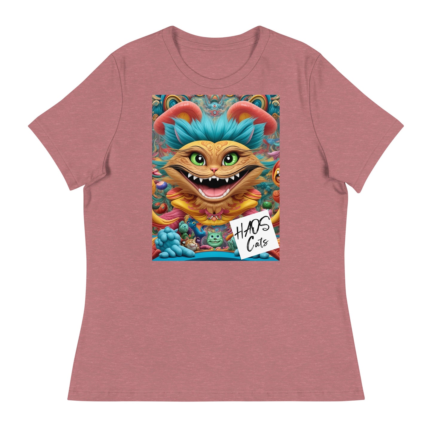Women's Relaxed T-Shirt. Collection - HAOS Cats, Design - ANDRBEL STUDIO