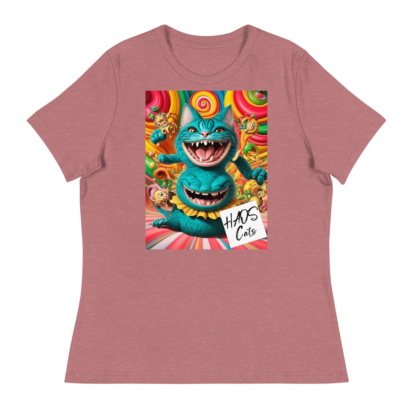 Women's Relaxed T-Shirt. Collection - HAOS Cats, Design - ANDRBEL STUDIO