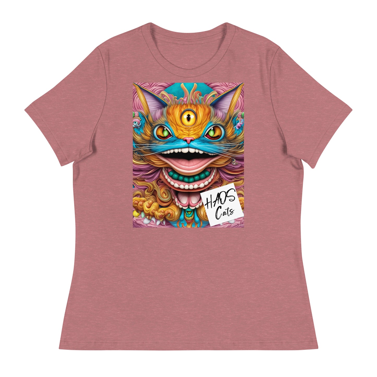 Women's Relaxed T-Shirt. Collection - HAOS Cats, Design - ANDRBEL STUDIO