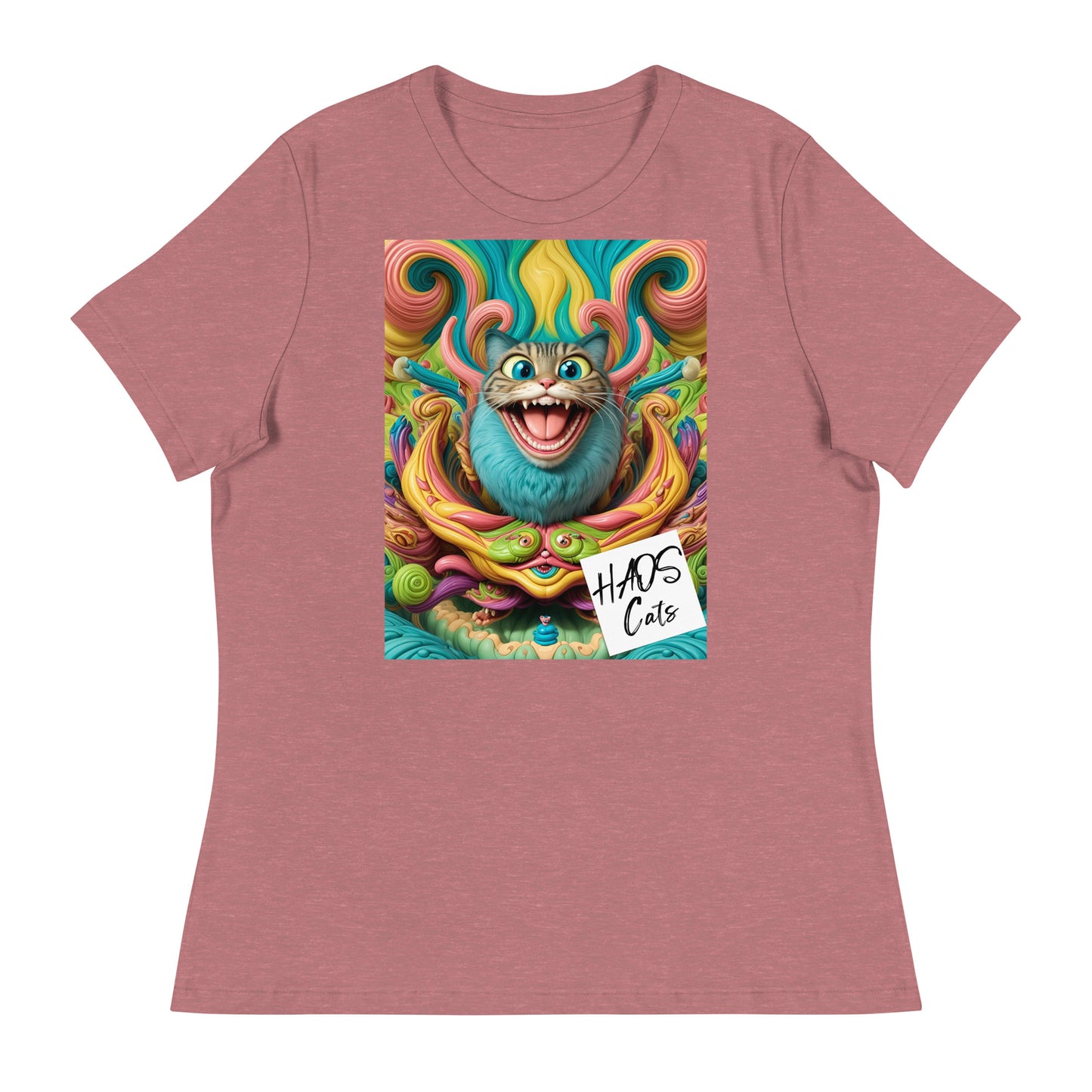 Women's Relaxed T-Shirt. Collection - HAOS Cats, Design - ANDRBEL STUDIO