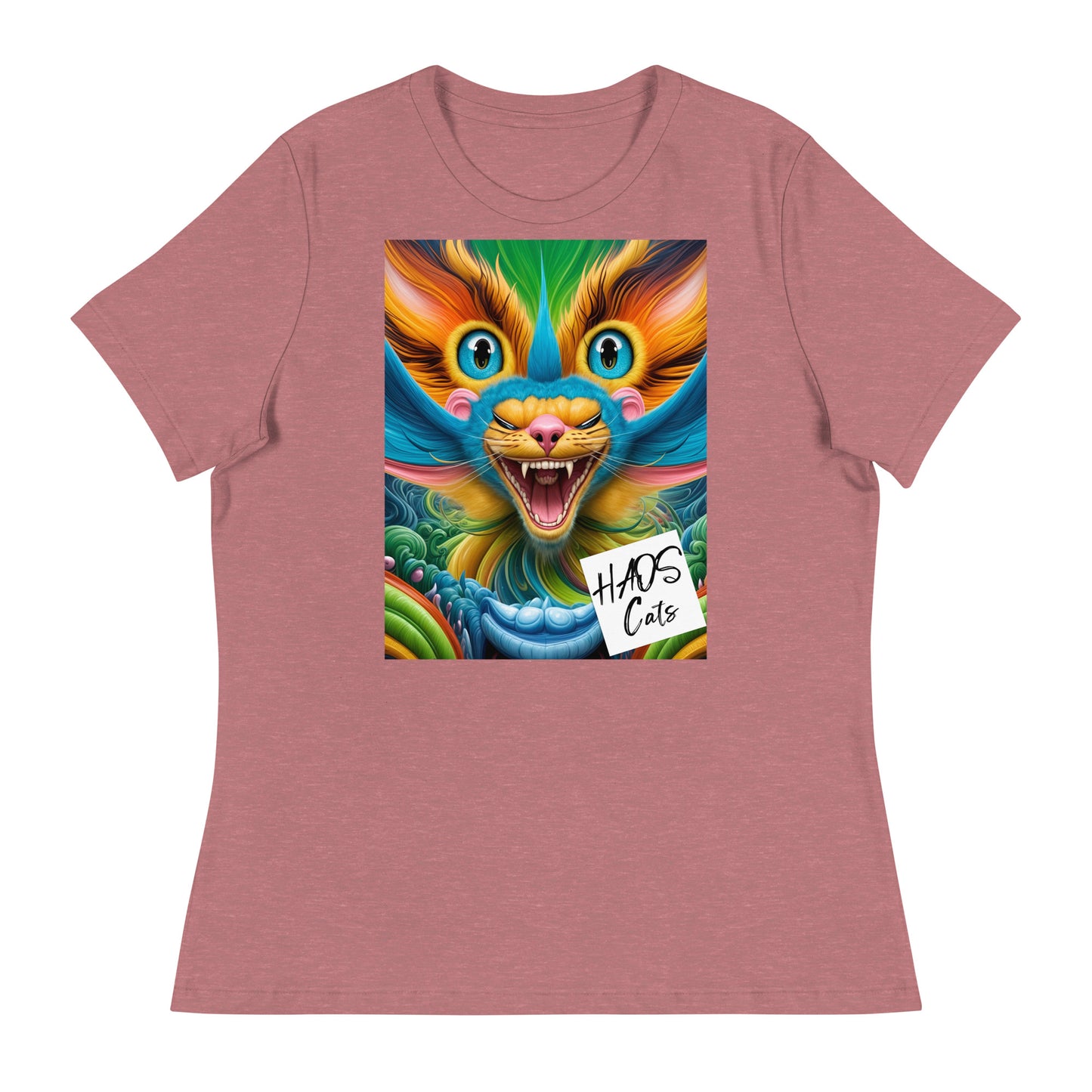 Women's Relaxed T-Shirt. Collection - HAOS Cats, Design - ANDRBEL STUDIO