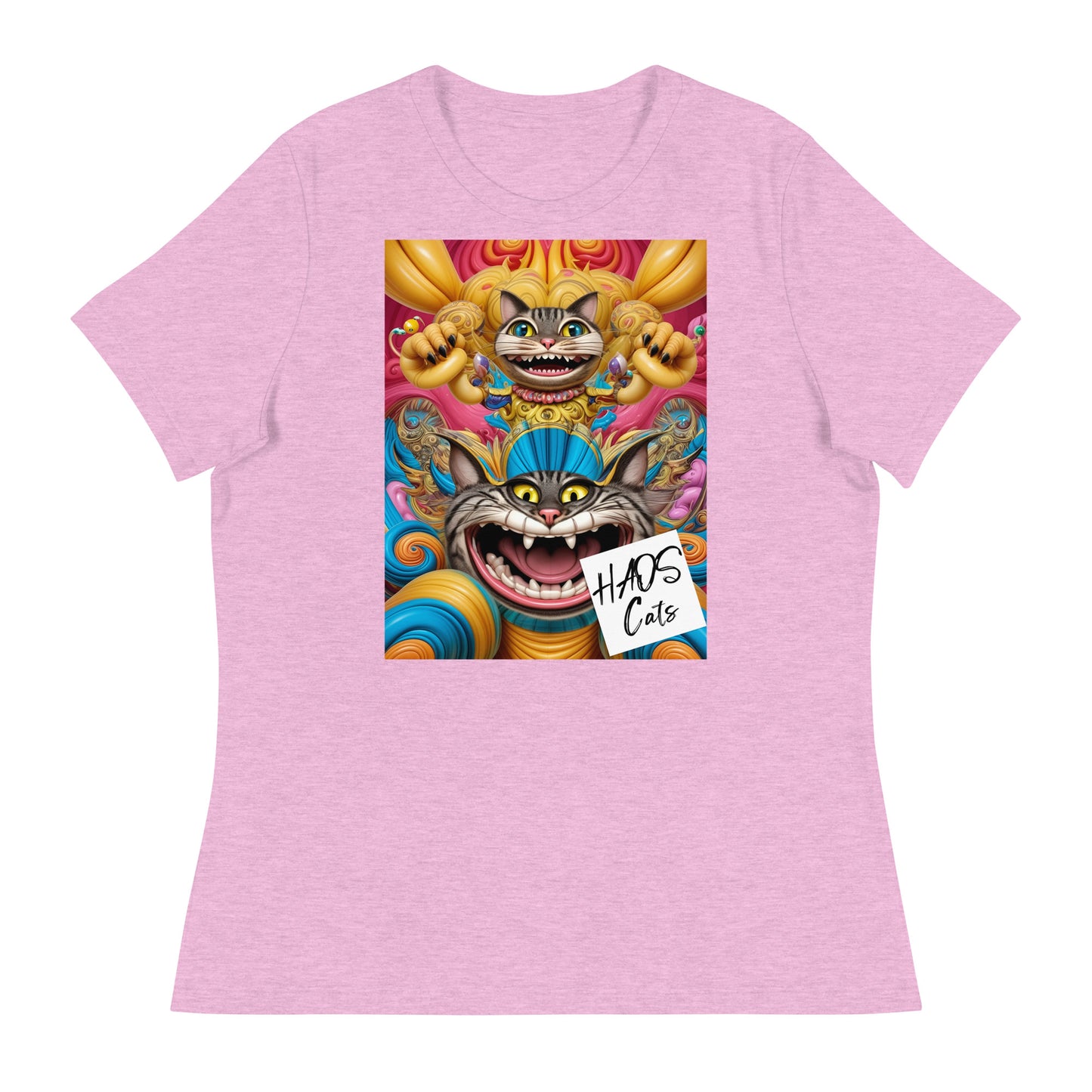 Women's Relaxed T-Shirt. Collection - HAOS Cats, Design - ANDRBEL STUDIO