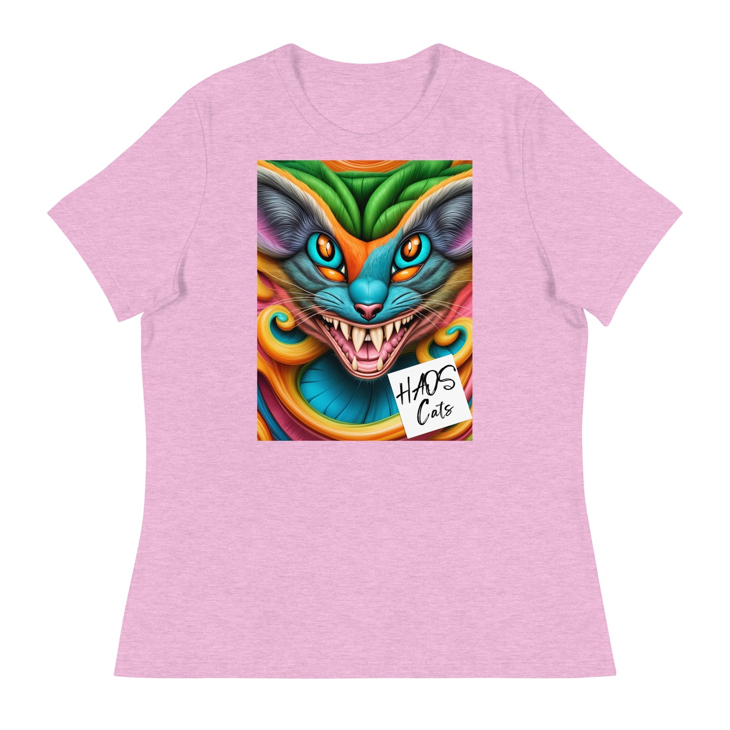 Women's Relaxed T-Shirt. Collection - HAOS Cats, Design - ANDRBEL STUDIO