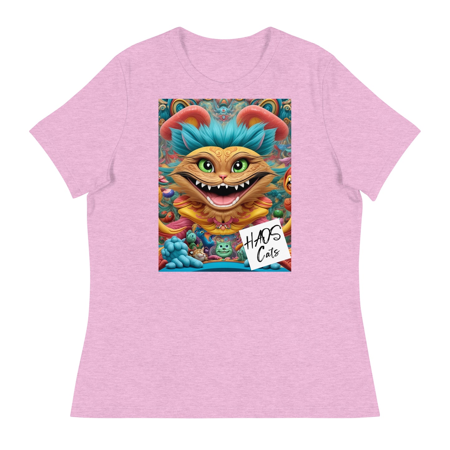 Women's Relaxed T-Shirt. Collection - HAOS Cats, Design - ANDRBEL STUDIO