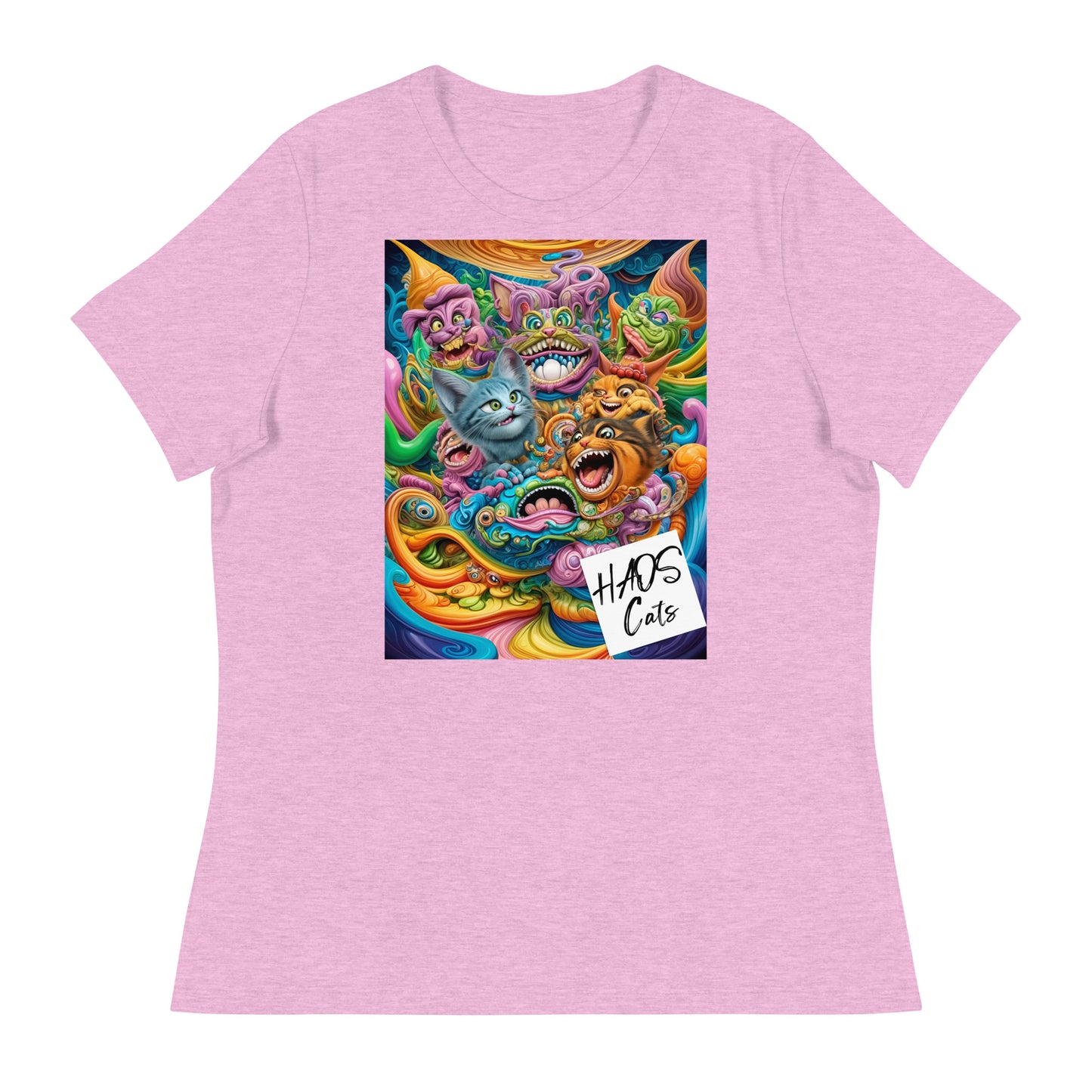 Women's Relaxed T-Shirt. Collection - HAOS Cats, Design - ANDRBEL STUDIO