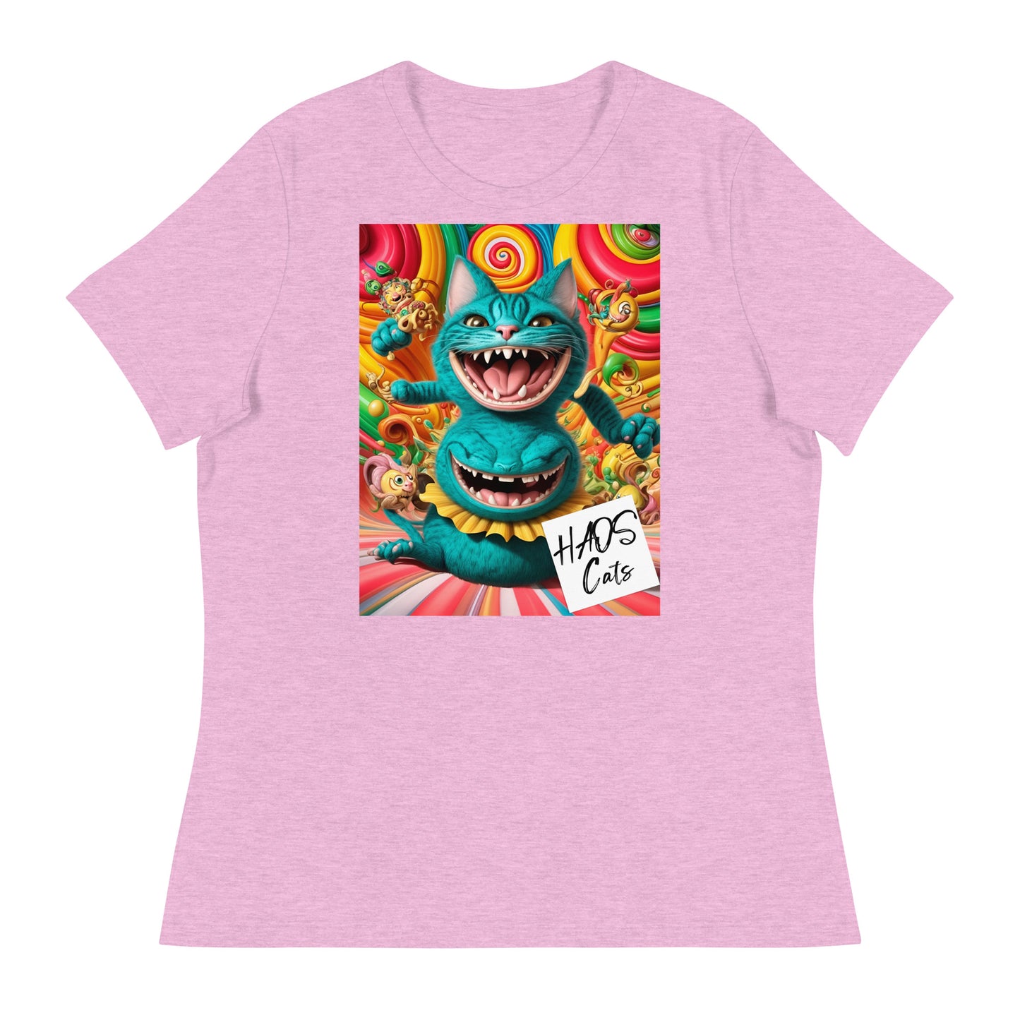 Women's Relaxed T-Shirt. Collection - HAOS Cats, Design - ANDRBEL STUDIO