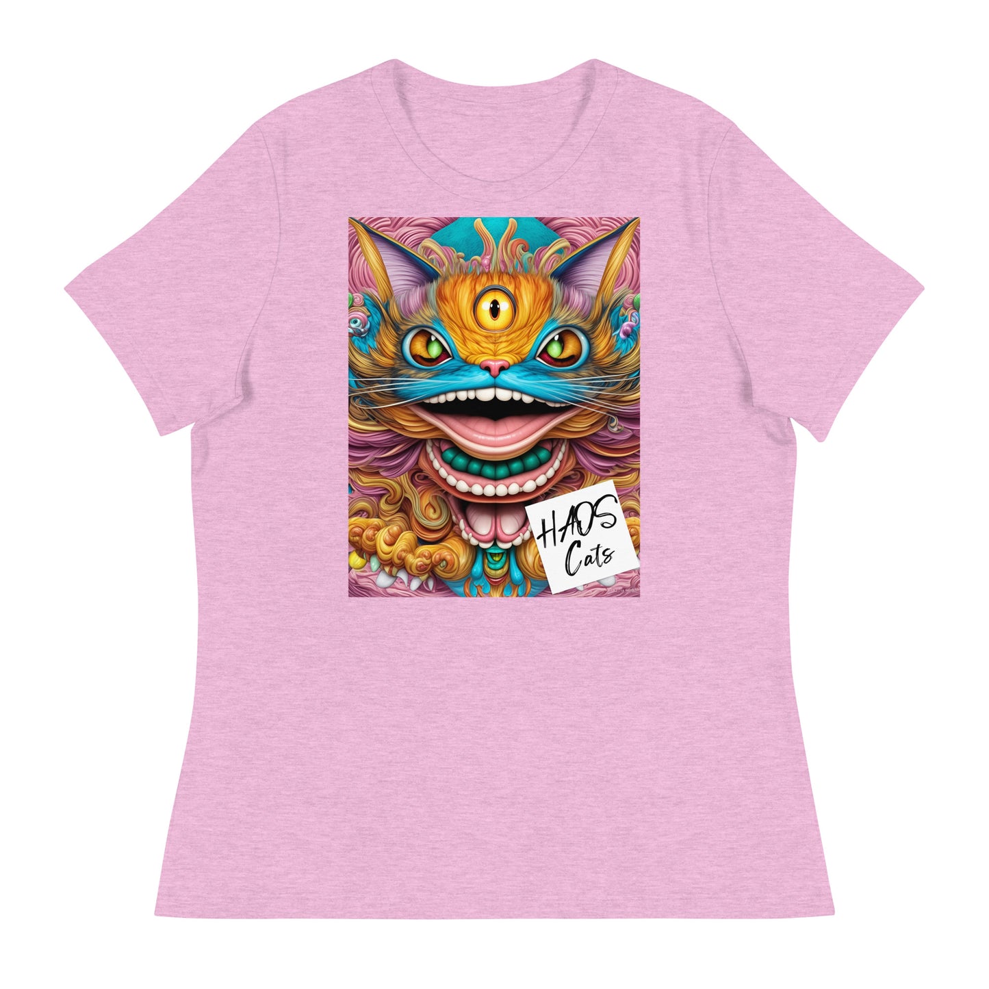Women's Relaxed T-Shirt. Collection - HAOS Cats, Design - ANDRBEL STUDIO