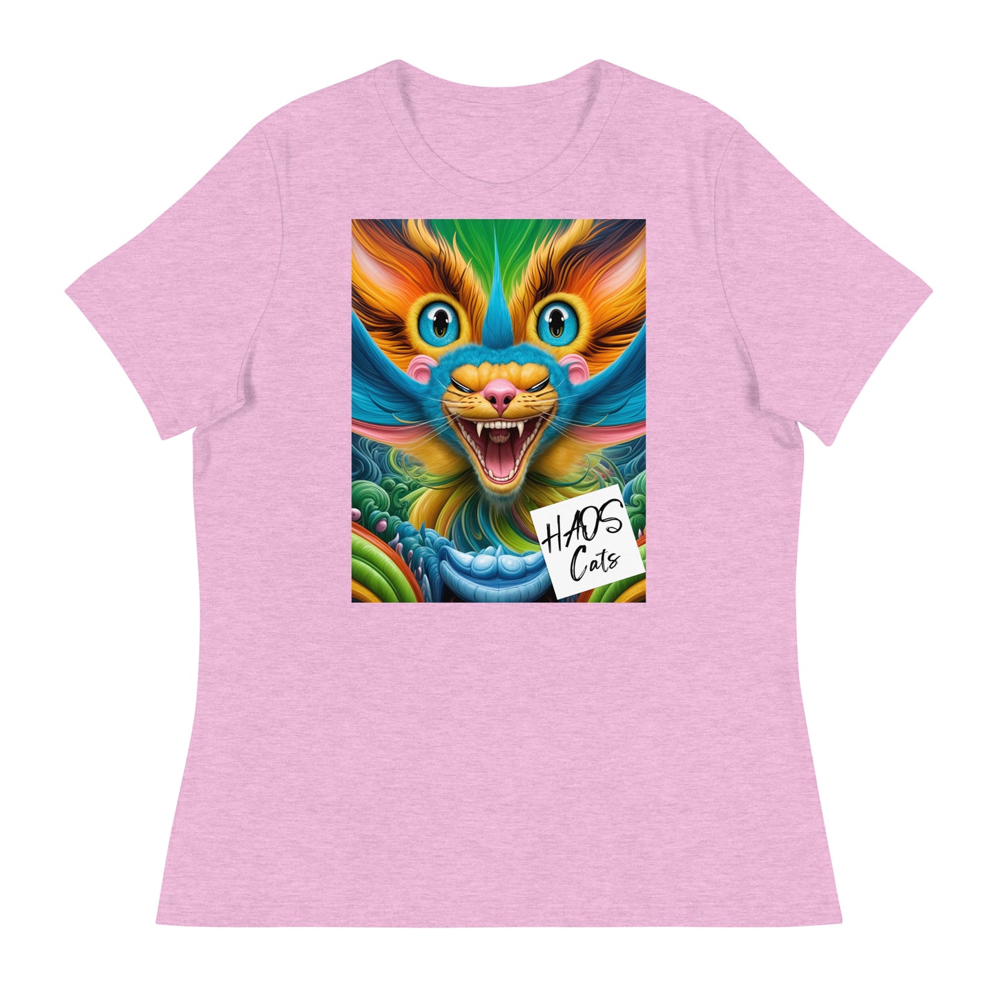 Women's Relaxed T-Shirt. Collection - HAOS Cats, Design - ANDRBEL STUDIO