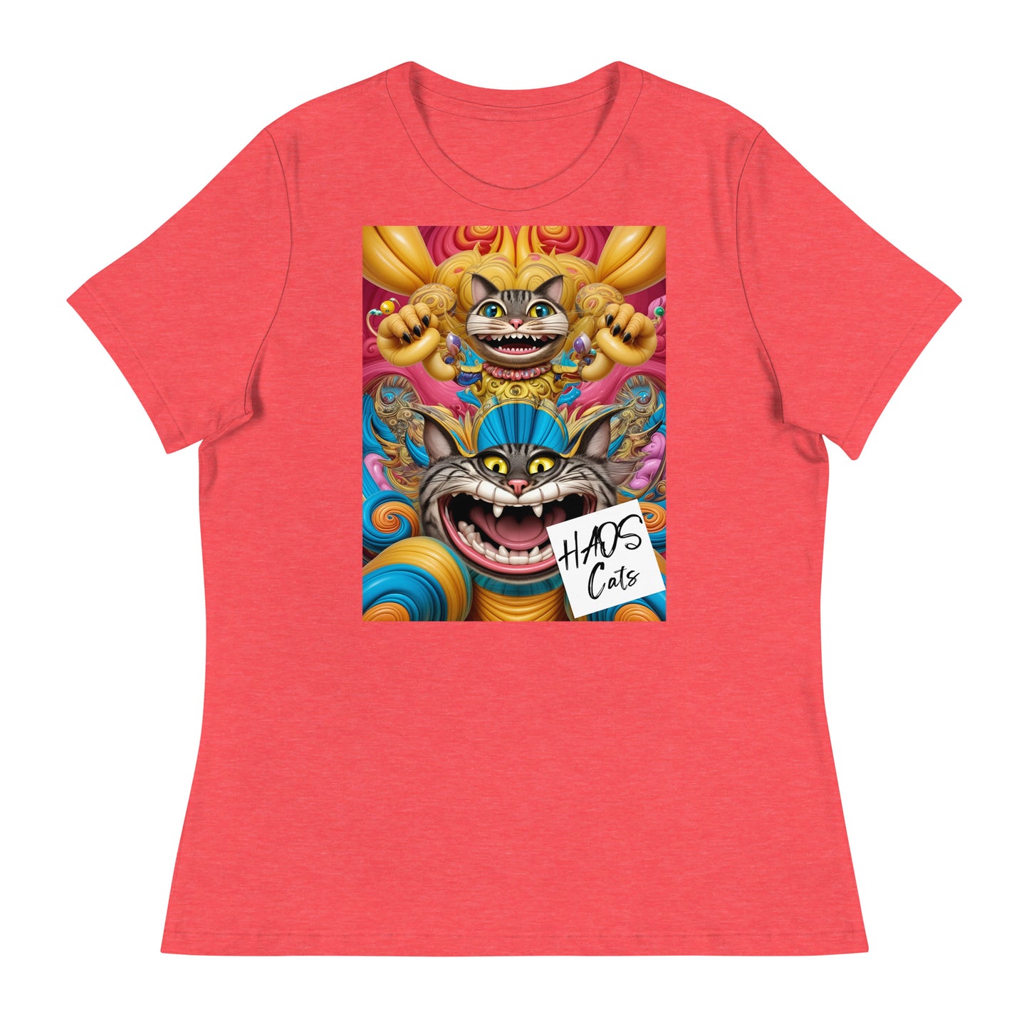 Women's Relaxed T-Shirt. Collection - HAOS Cats, Design - ANDRBEL STUDIO