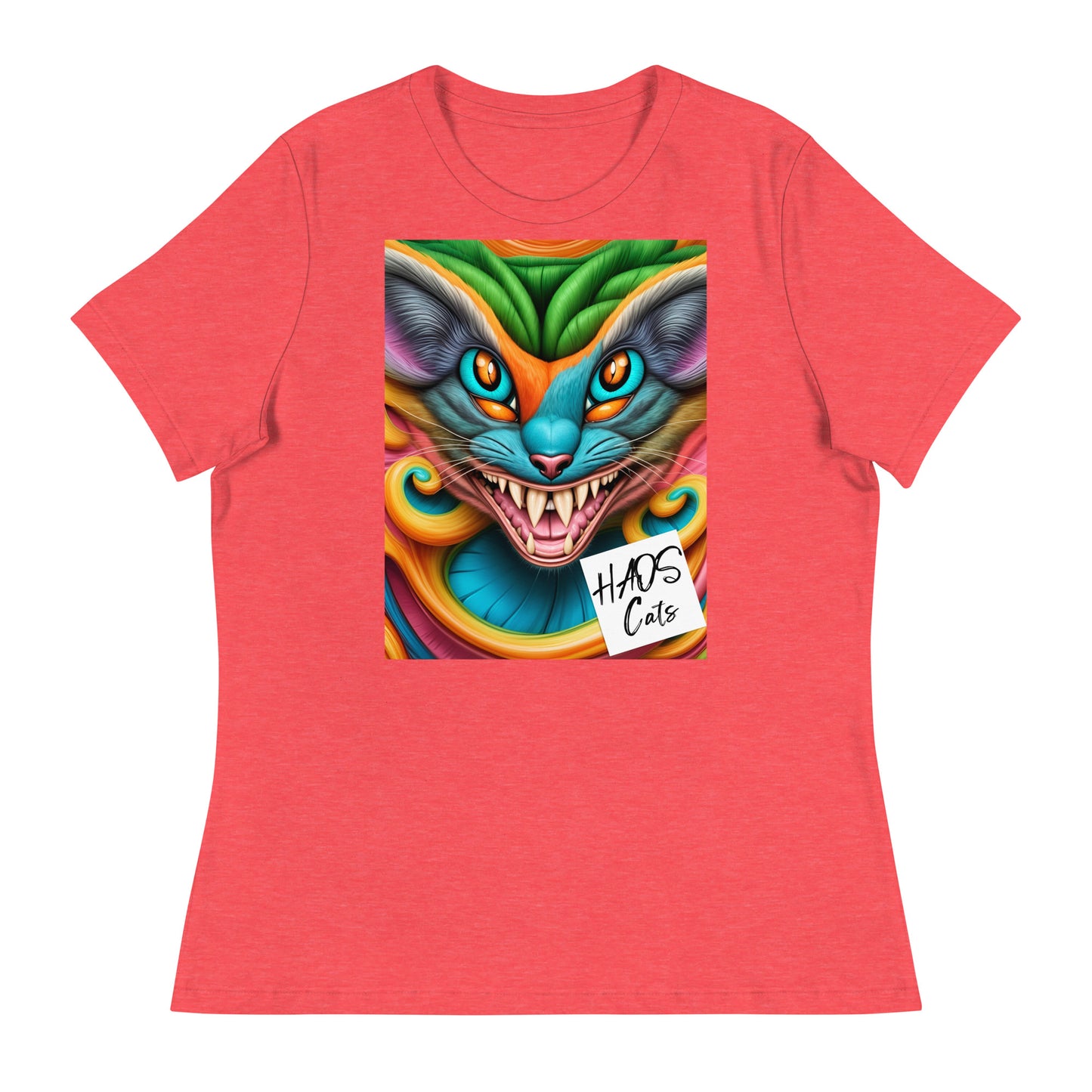Women's Relaxed T-Shirt. Collection - HAOS Cats, Design - ANDRBEL STUDIO