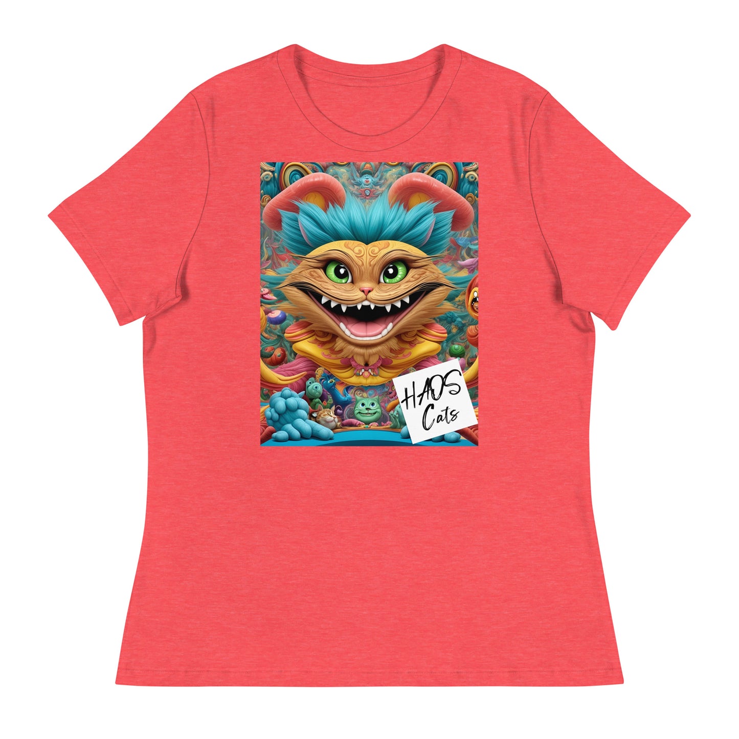 Women's Relaxed T-Shirt. Collection - HAOS Cats, Design - ANDRBEL STUDIO