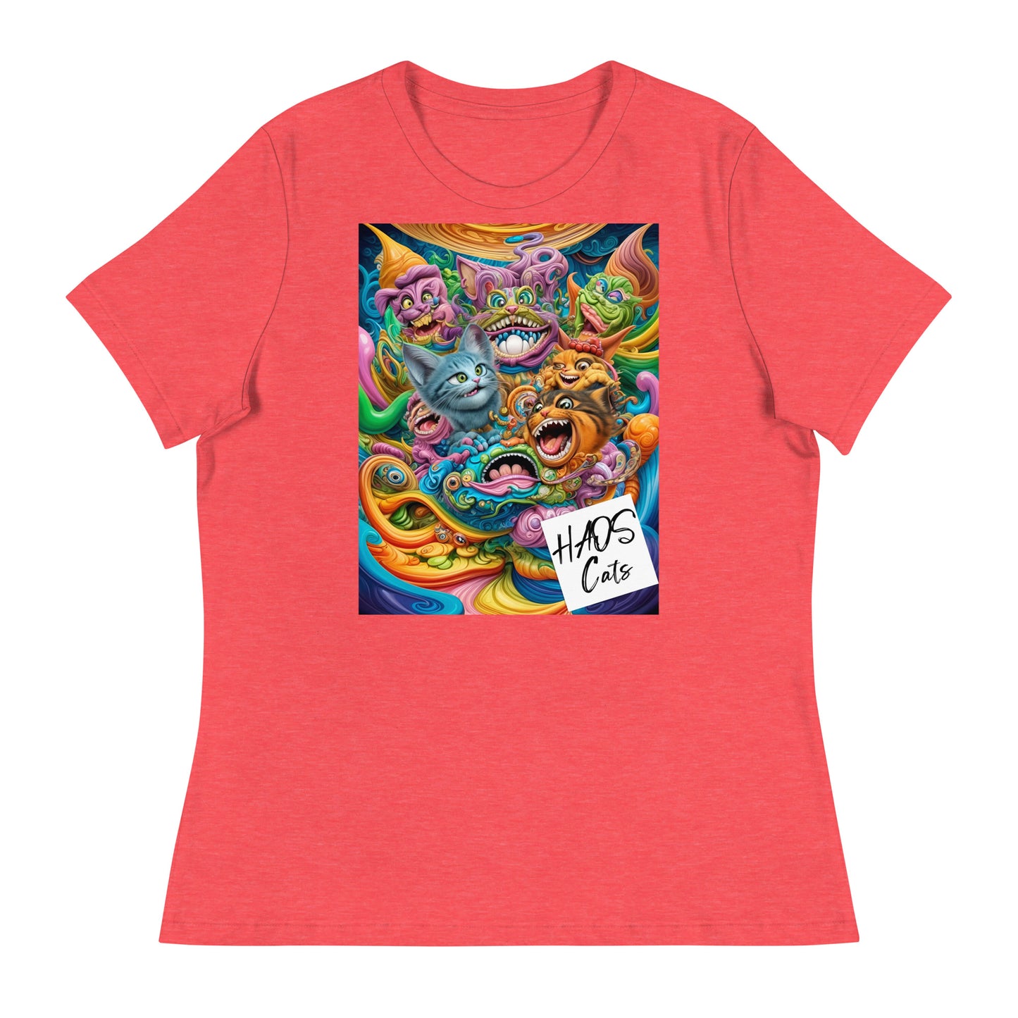 Women's Relaxed T-Shirt. Collection - HAOS Cats, Design - ANDRBEL STUDIO