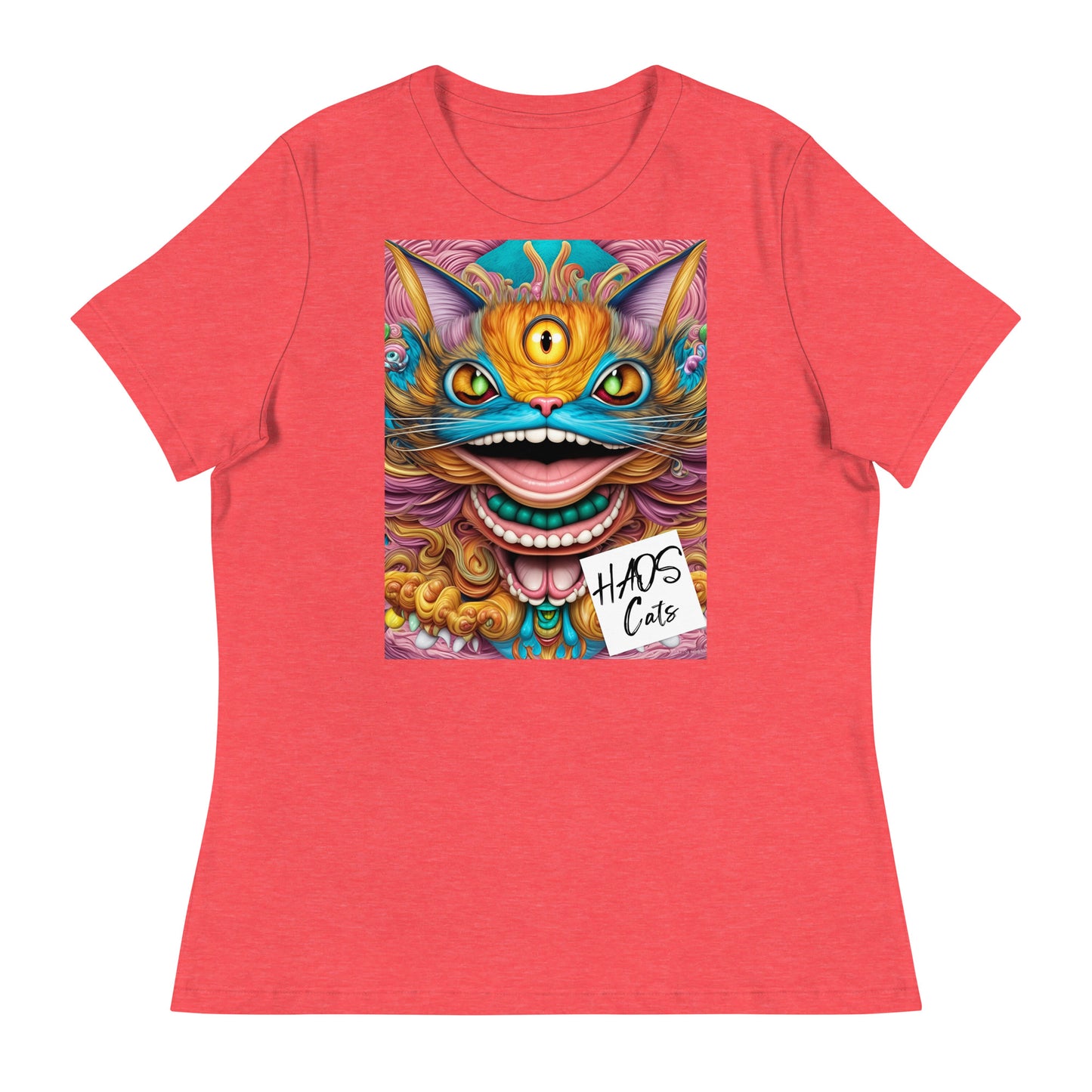 Women's Relaxed T-Shirt. Collection - HAOS Cats, Design - ANDRBEL STUDIO