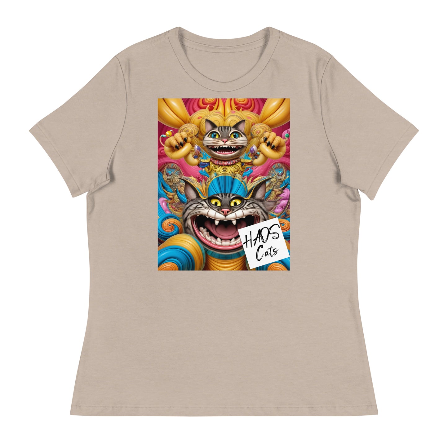 Women's Relaxed T-Shirt. Collection - HAOS Cats, Design - ANDRBEL STUDIO