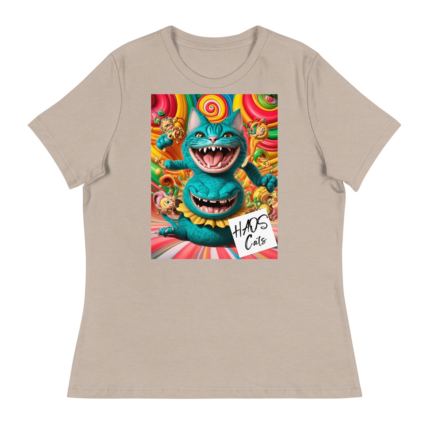 Women's Relaxed T-Shirt. Collection - HAOS Cats, Design - ANDRBEL STUDIO