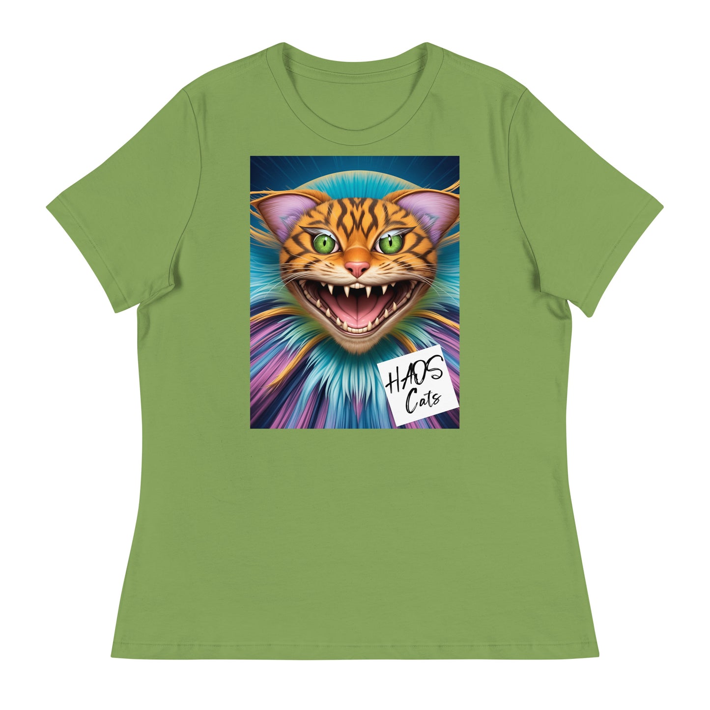 Women's Relaxed T-Shirt. Collection - HAOS Cats, Design - ANDRBEL STUDIO.