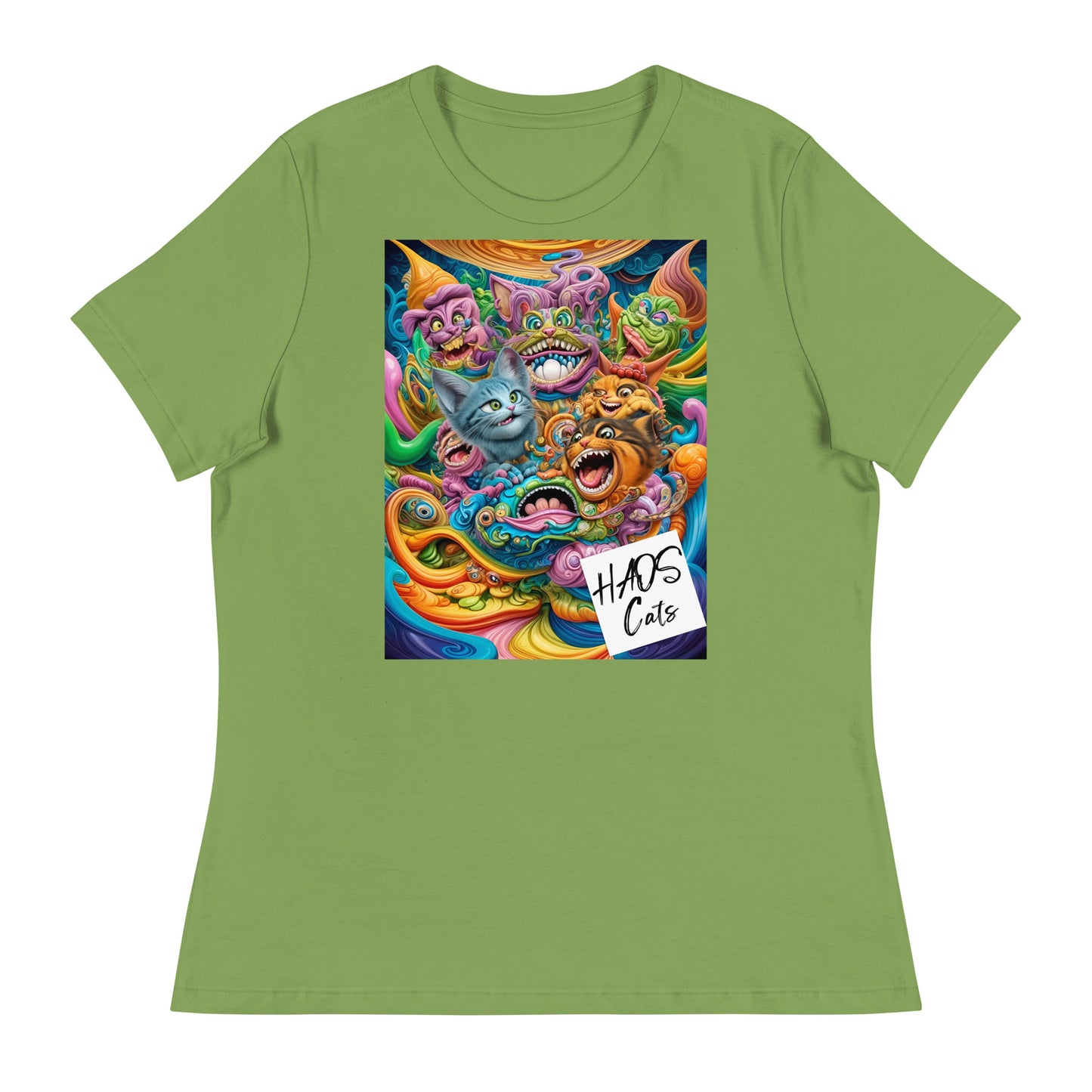 Women's Relaxed T-Shirt. Collection - HAOS Cats, Design - ANDRBEL STUDIO