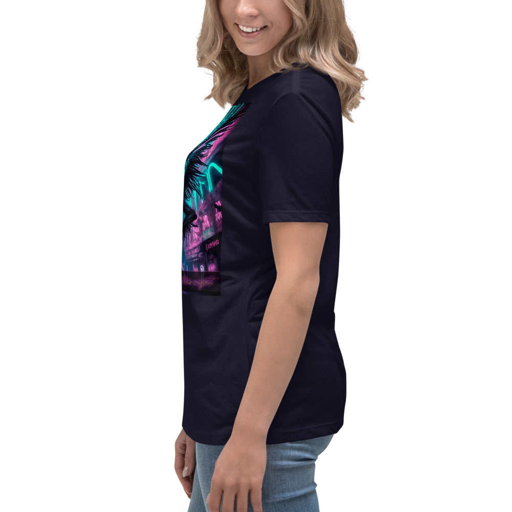 T-shirt rilassata da donna, Collezione - Neoka-Neon fate della notte, Design - ANDRBEL STUDIO