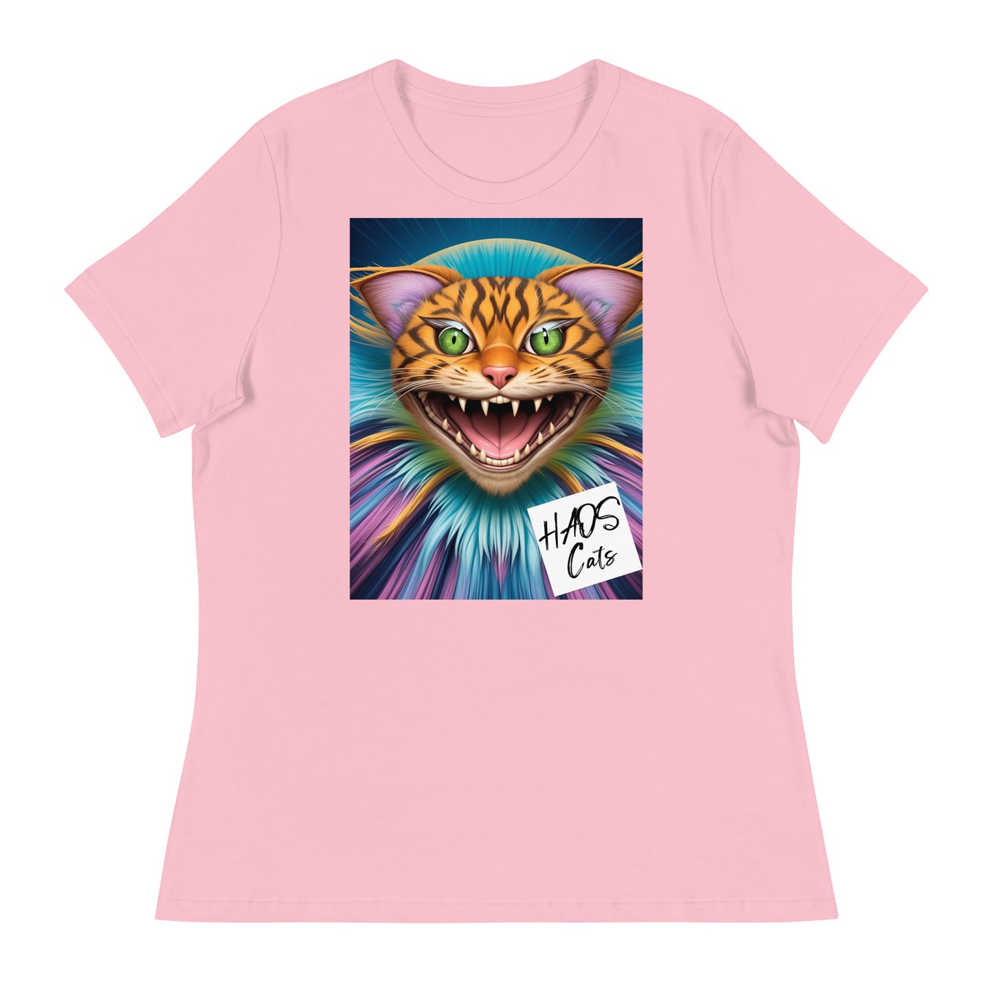 Women's Relaxed T-Shirt. Collection - HAOS Cats, Design - ANDRBEL STUDIO.