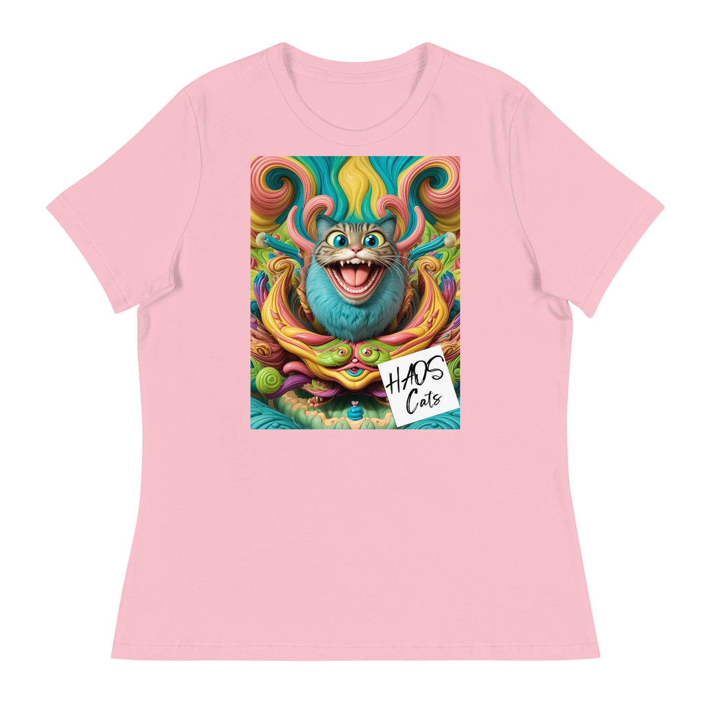 Women's Relaxed T-Shirt. Collection - HAOS Cats, Design - ANDRBEL STUDIO