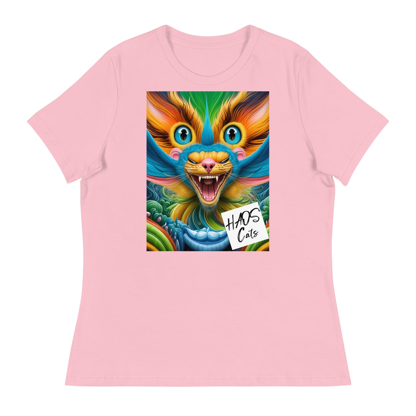 Women's Relaxed T-Shirt. Collection - HAOS Cats, Design - ANDRBEL STUDIO