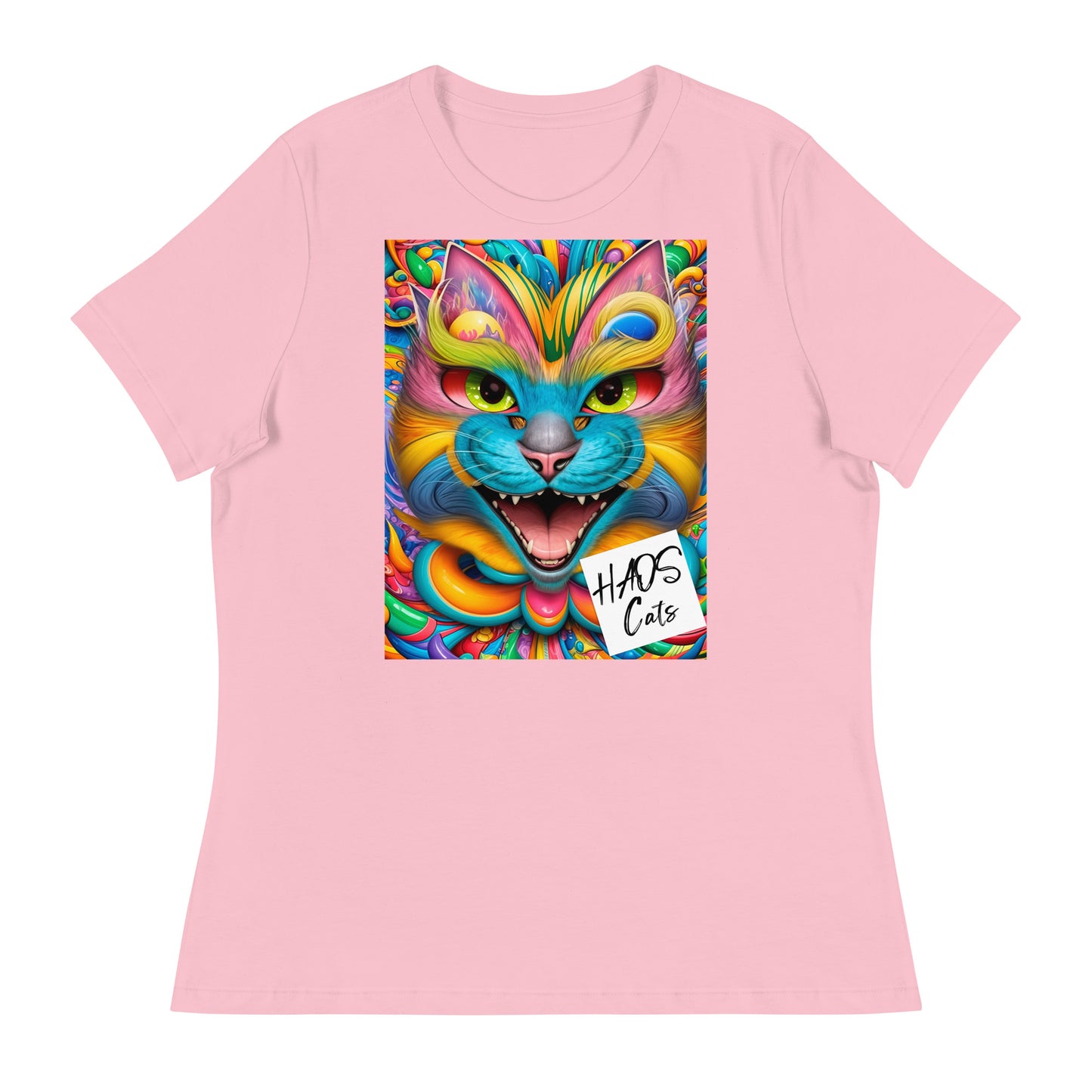 T-shirt da donna rilassata. Collezione - HAOS Cats, Design - ANDRBEL STUDIO