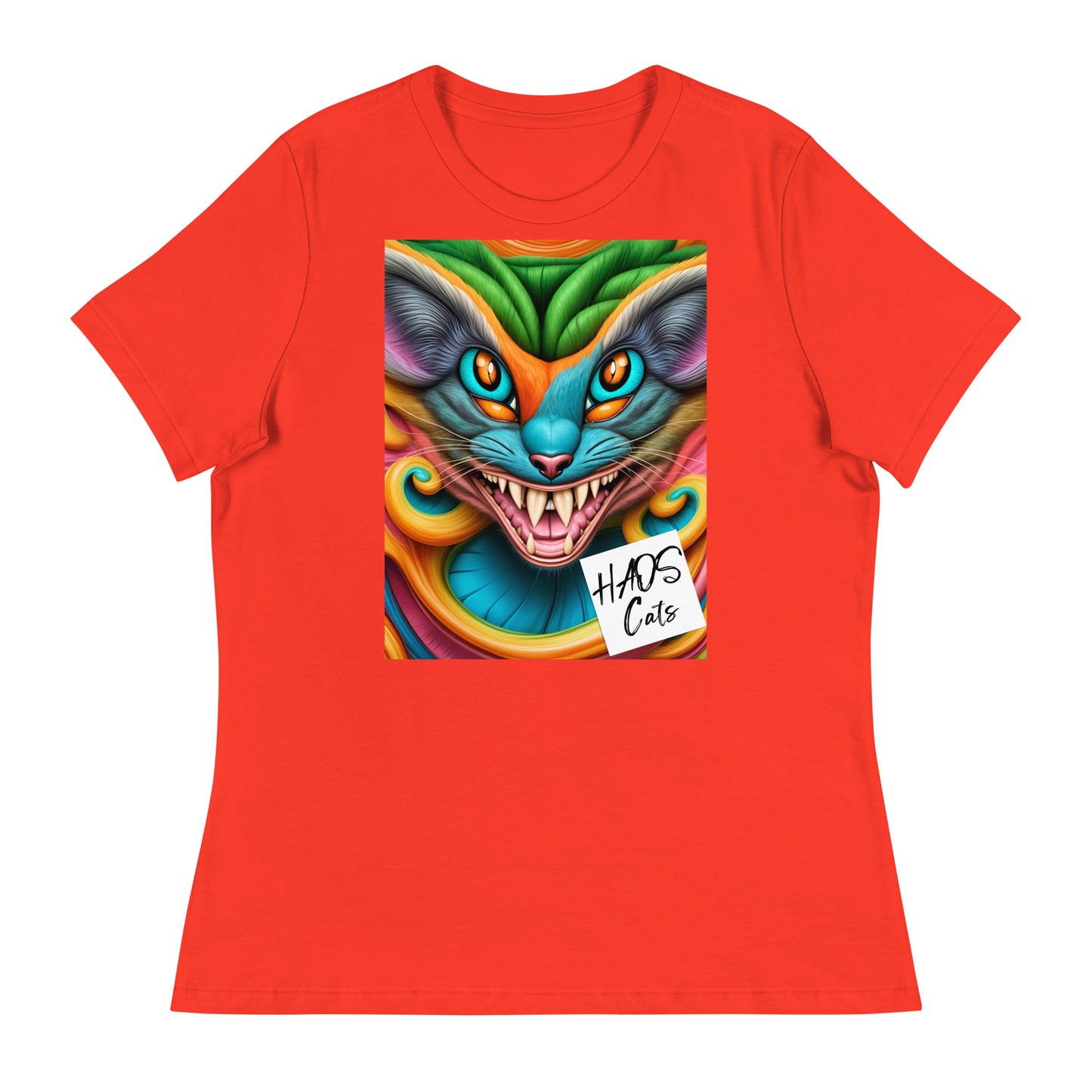 Women's Relaxed T-Shirt. Collection - HAOS Cats, Design - ANDRBEL STUDIO