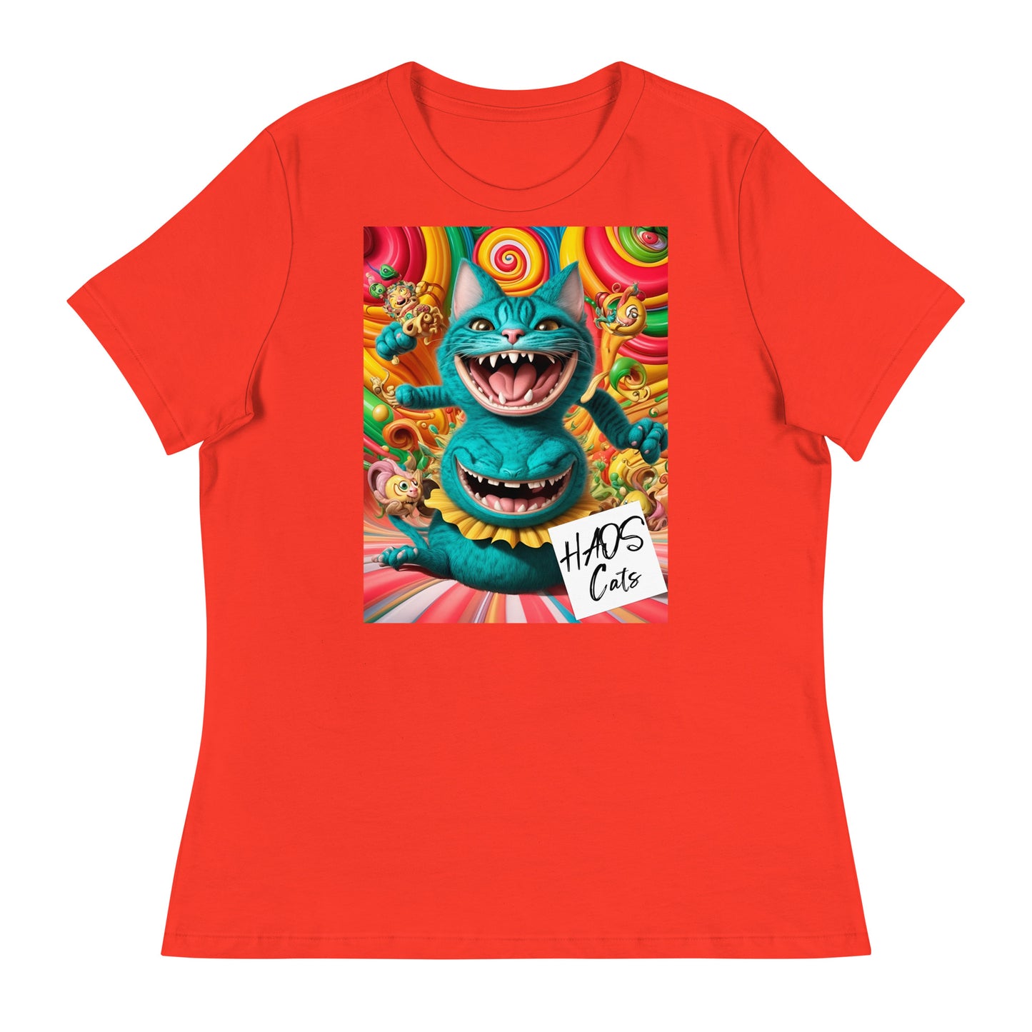 Women's Relaxed T-Shirt. Collection - HAOS Cats, Design - ANDRBEL STUDIO