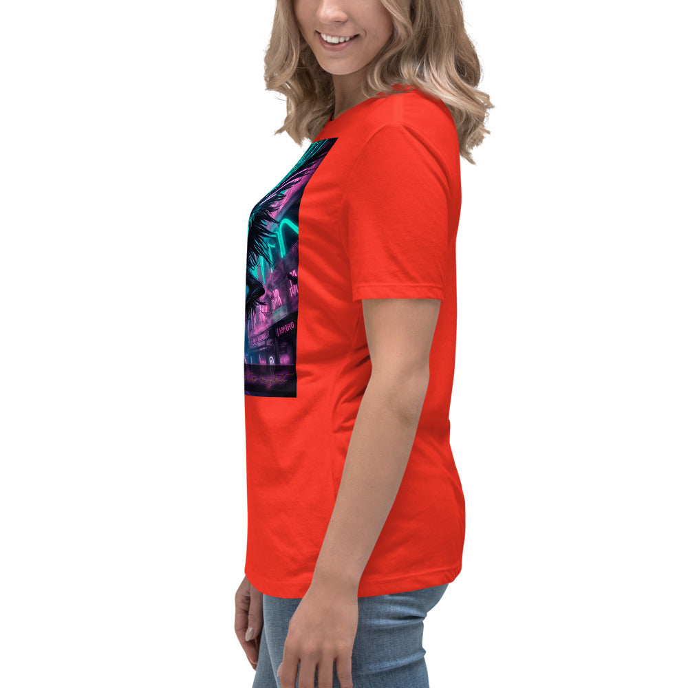 T-shirt rilassata da donna, Collezione - Neoka-Neon fate della notte, Design - ANDRBEL STUDIO
