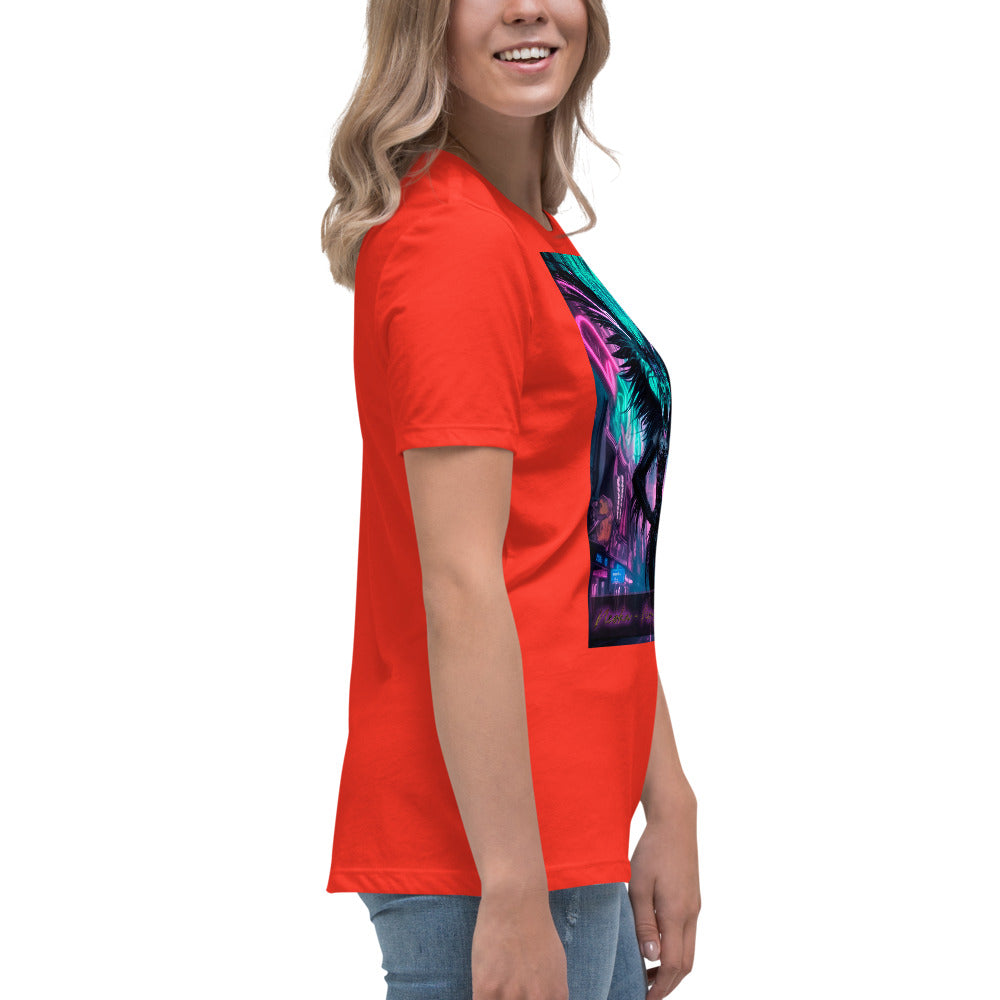 T-shirt rilassata da donna, Collezione - Neoka-Neon fate della notte, Design - ANDRBEL STUDIO