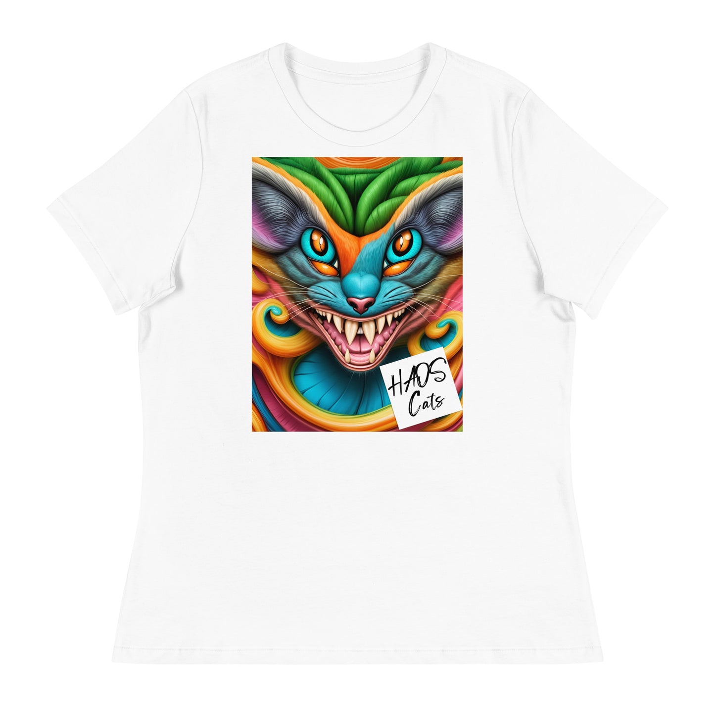 Women's Relaxed T-Shirt. Collection - HAOS Cats, Design - ANDRBEL STUDIO