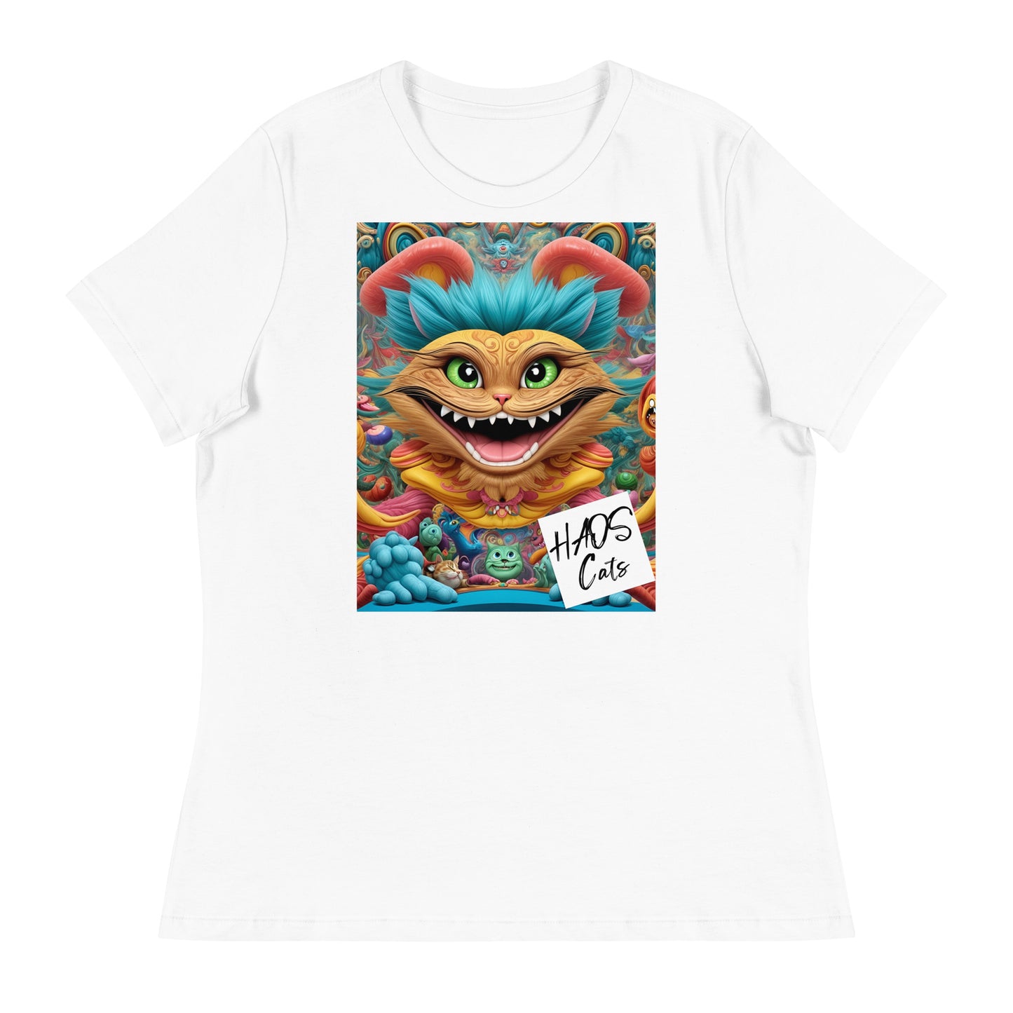 Women's Relaxed T-Shirt. Collection - HAOS Cats, Design - ANDRBEL STUDIO