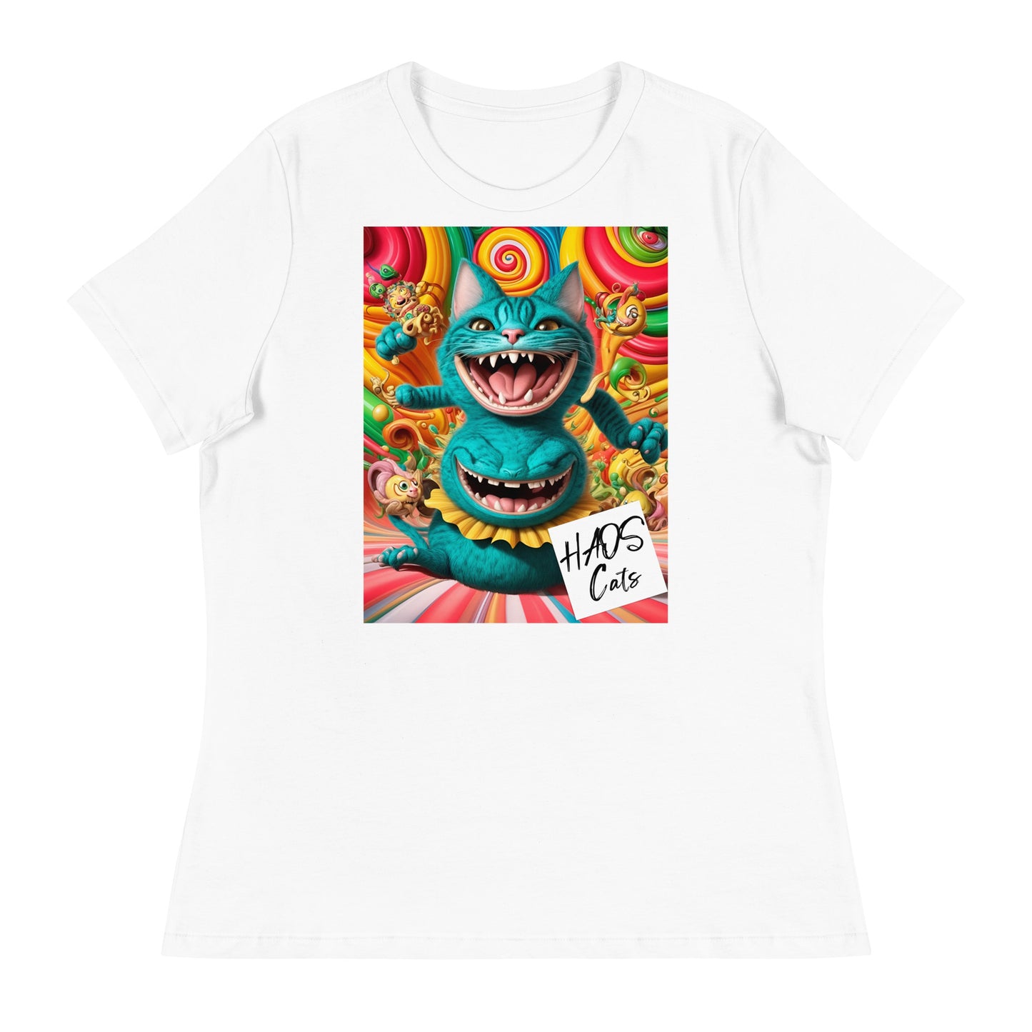 Women's Relaxed T-Shirt. Collection - HAOS Cats, Design - ANDRBEL STUDIO
