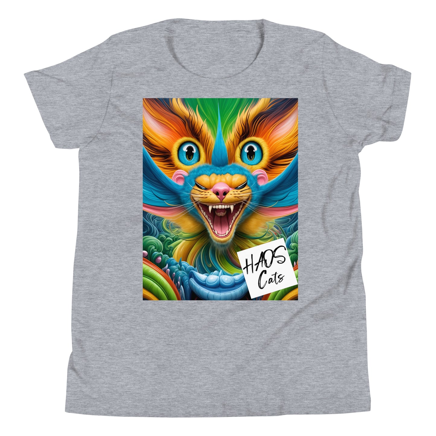 Youth Short Sleeve T-Shirt. Collection - HAOS Cats, Design - ANDRBEL STUDIO