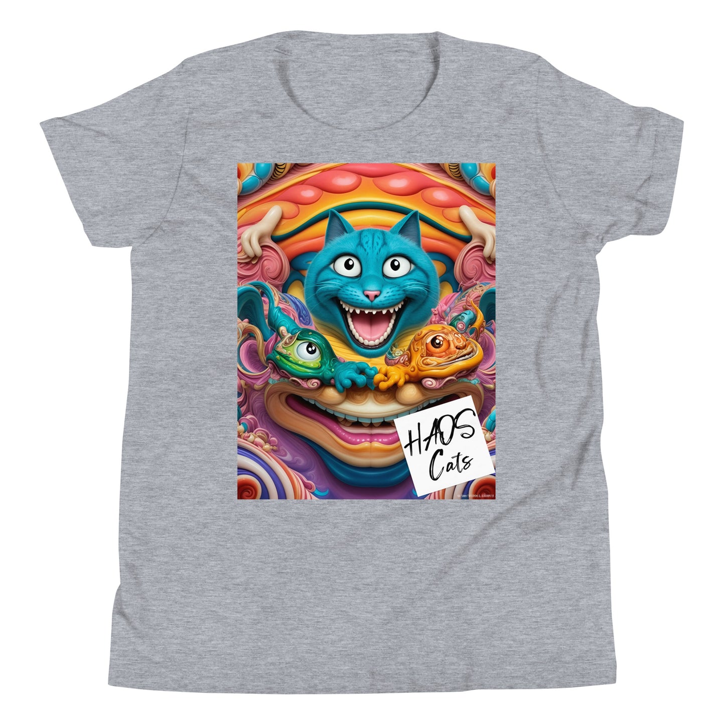 Youth Short Sleeve T-Shirt. Collection - HAOS Cats, Design - ANDRBEL STUDIO