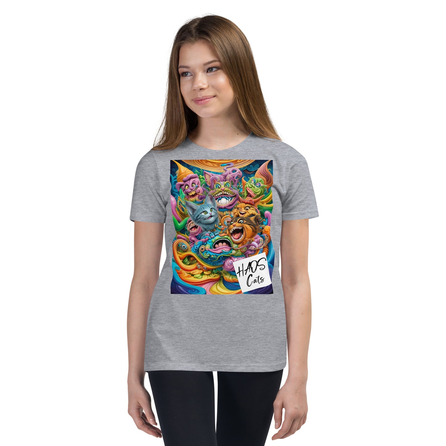 Youth Short Sleeve T-Shirt. Collection - HAOS Cats, Design - ANDRBEL STUDIO
