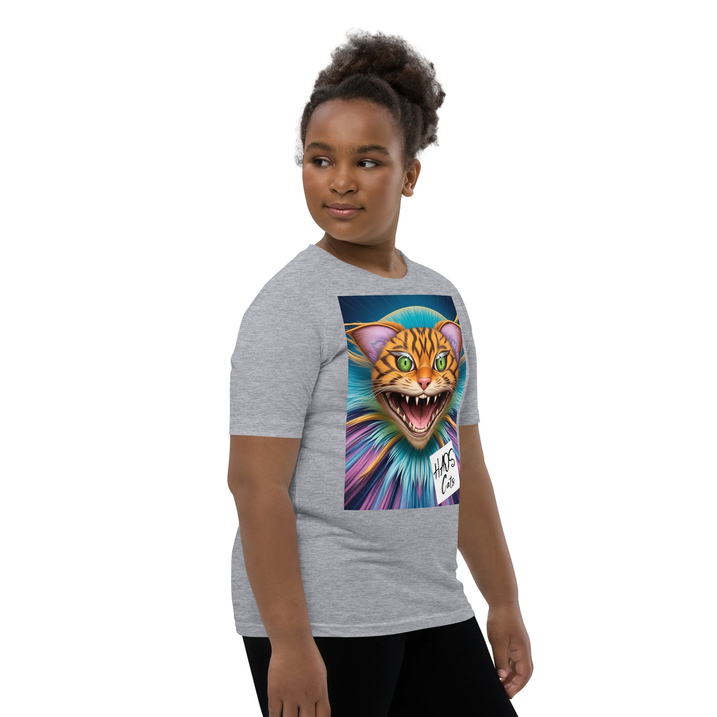 Youth Short Sleeve T-Shirt. Collection - HAOS Cats, Design - ANDRBEL STUDIO
