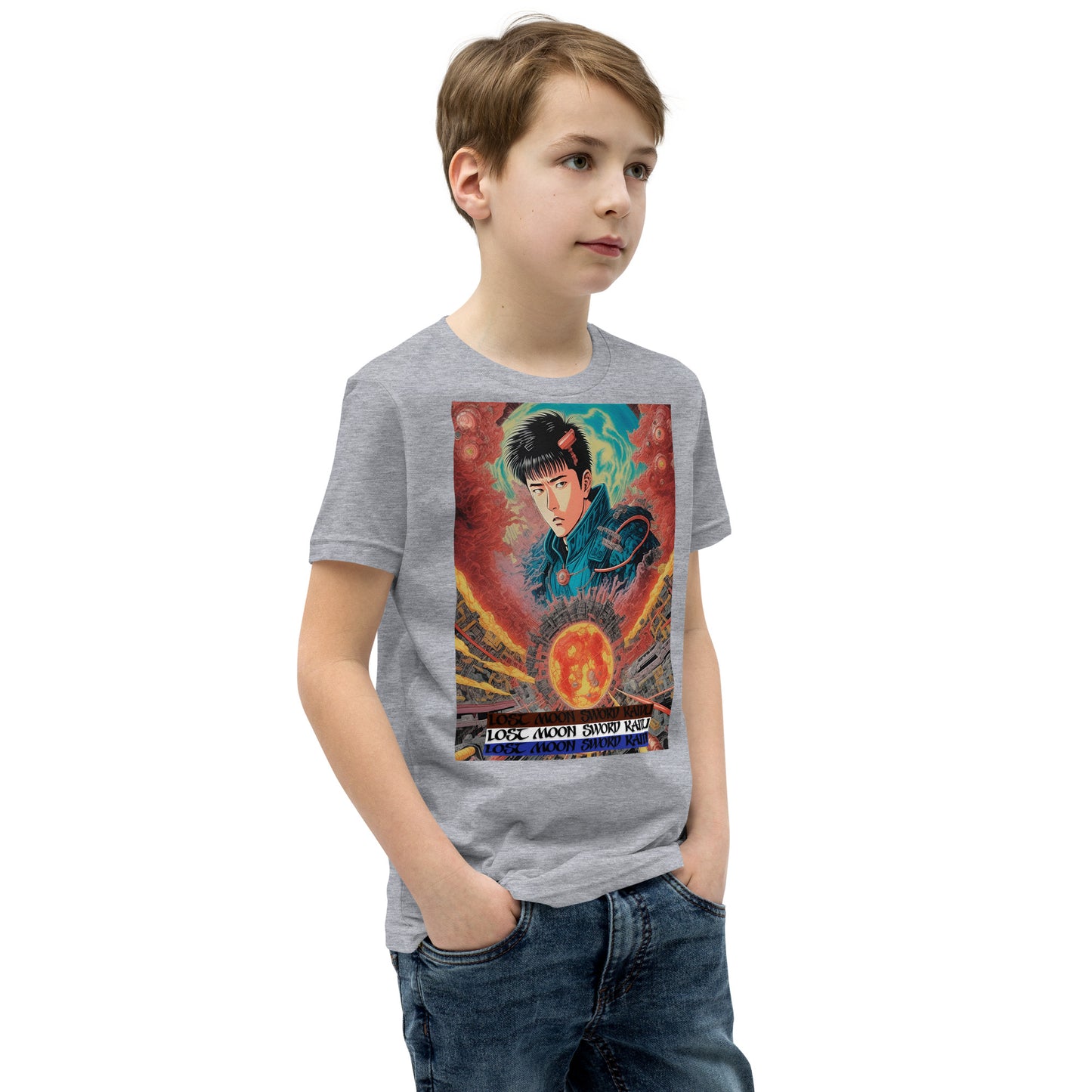 Youth Short Sleeve T-Shirt. Collection - Lost Moon Sword Kaidu, Design - ANDRBEL STUDIO