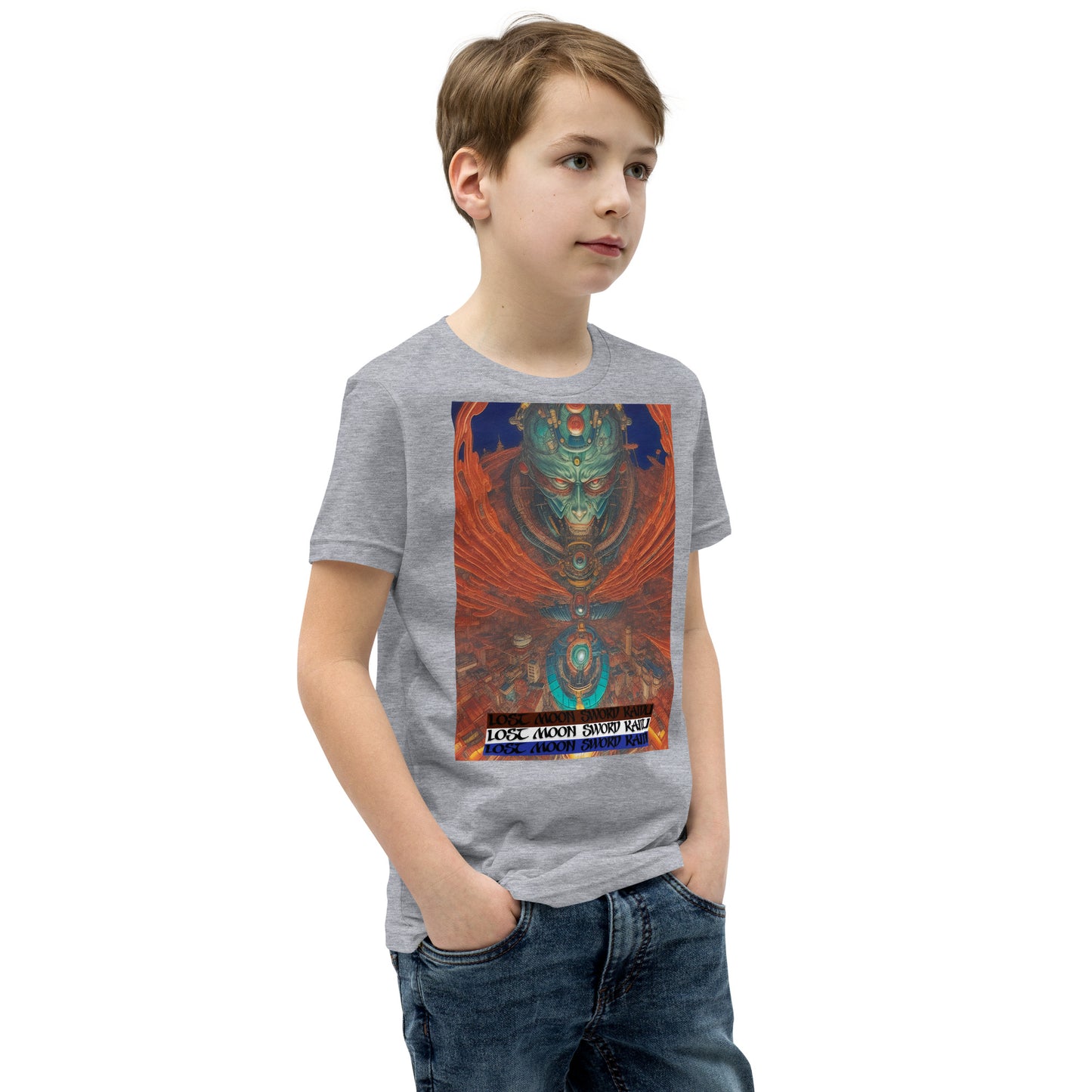 Youth Short Sleeve T-Shirt. Collection - Lost Moon Sword Kaidu, Design - ANDRBEL STUDIO