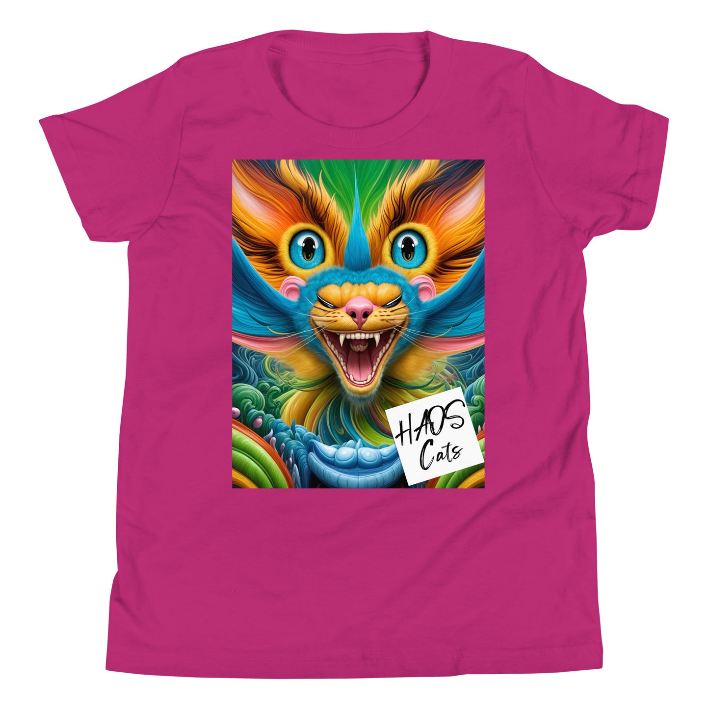 Youth Short Sleeve T-Shirt. Collection - HAOS Cats, Design - ANDRBEL STUDIO