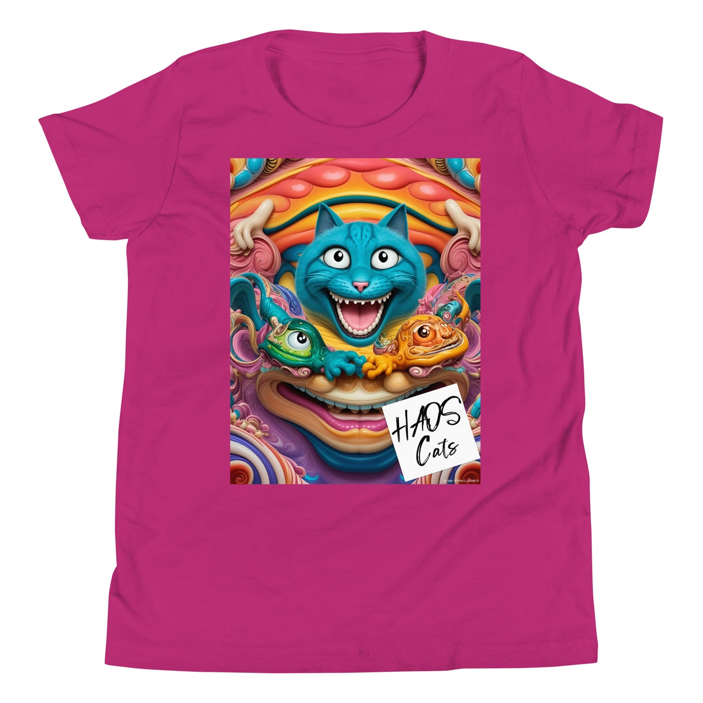 Youth Short Sleeve T-Shirt. Collection - HAOS Cats, Design - ANDRBEL STUDIO