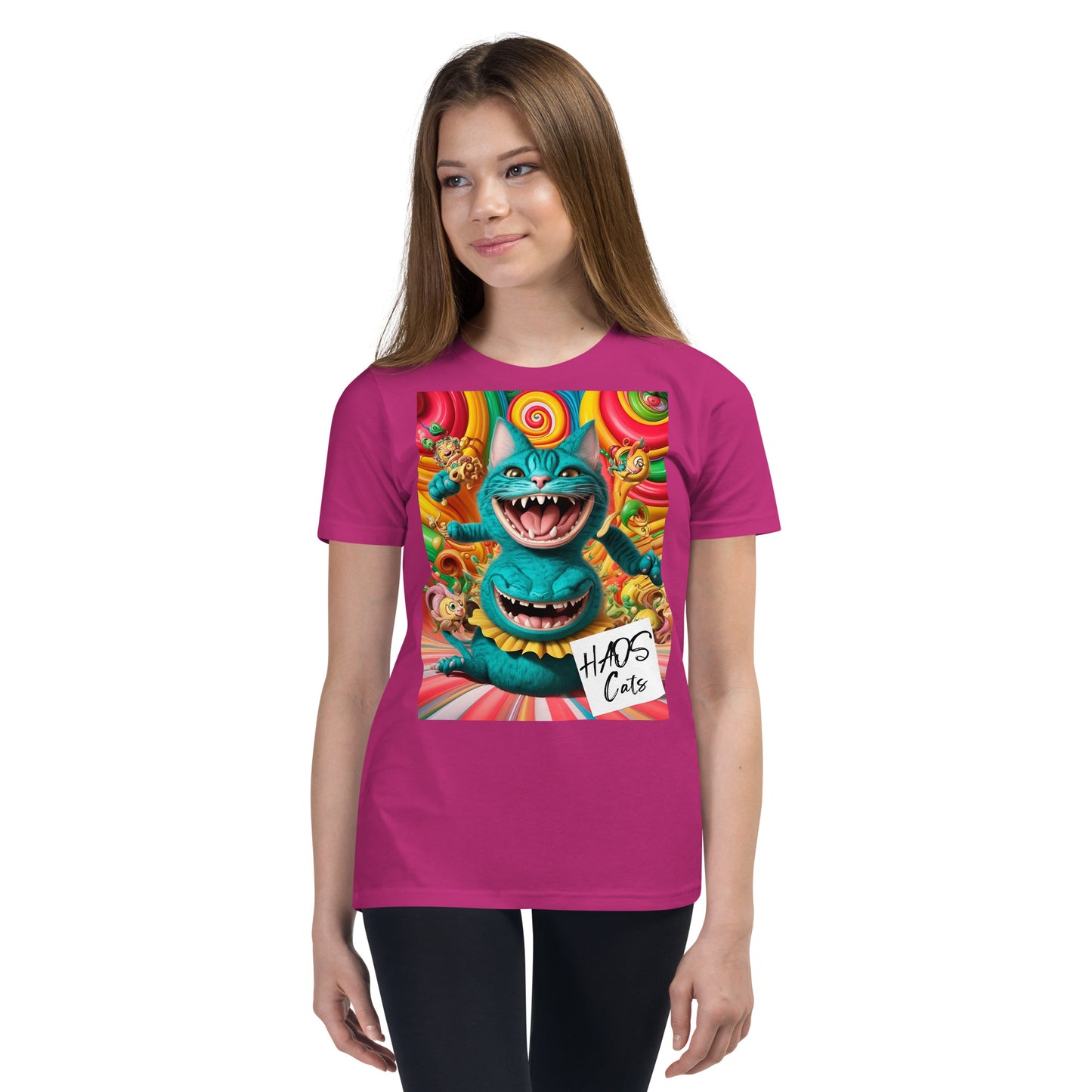 Youth Short Sleeve T-Shirt. Collection - HAOS Cats, Design - ANDRBEL STUDIO