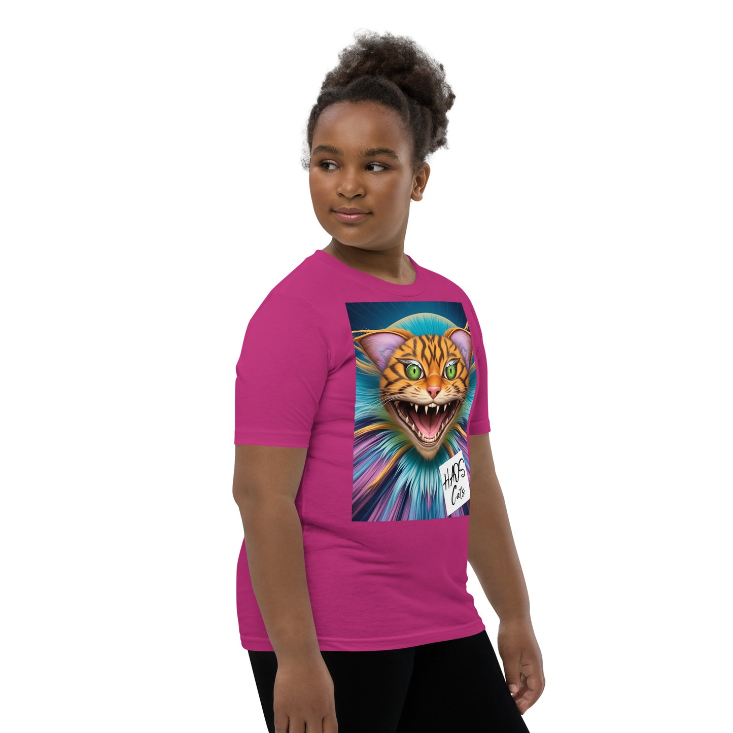 Youth Short Sleeve T-Shirt. Collection - HAOS Cats, Design - ANDRBEL STUDIO
