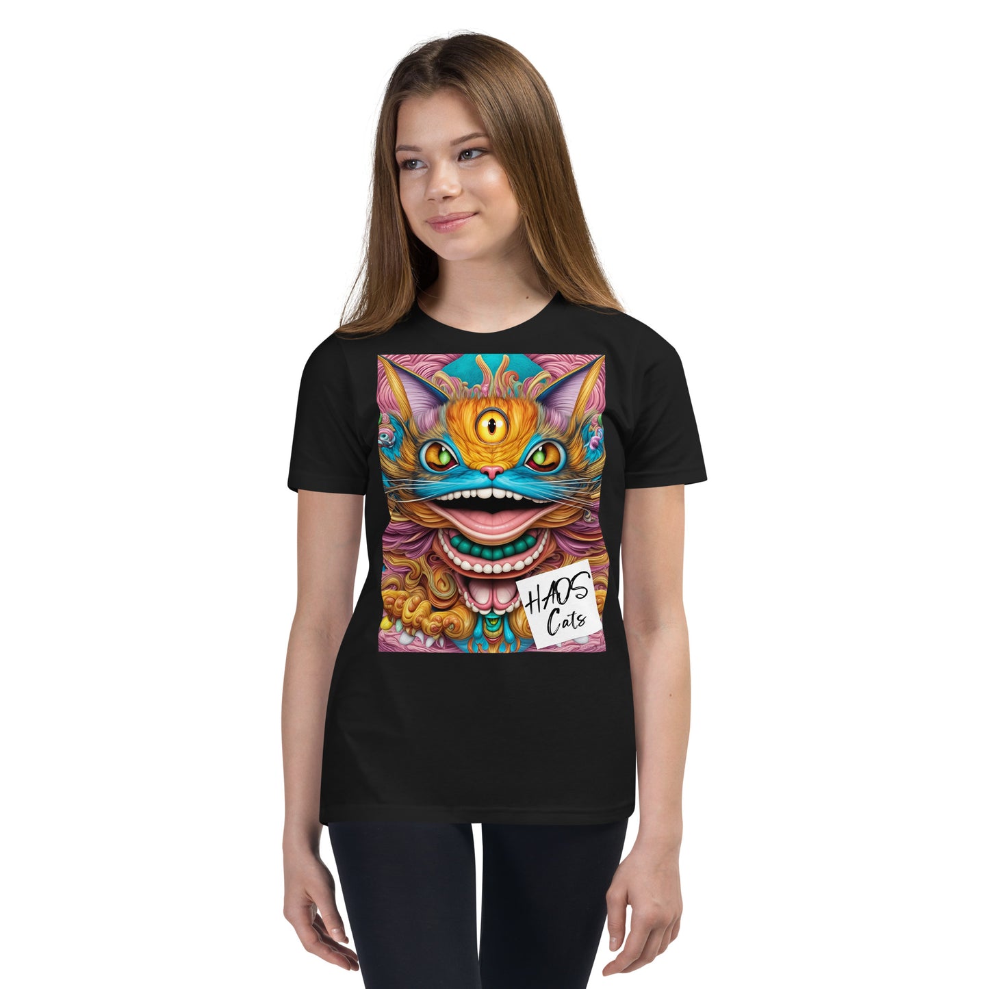 Youth Short Sleeve T-Shirt. Collection - HAOS Cats, Design - ANDRBEL STUDIO