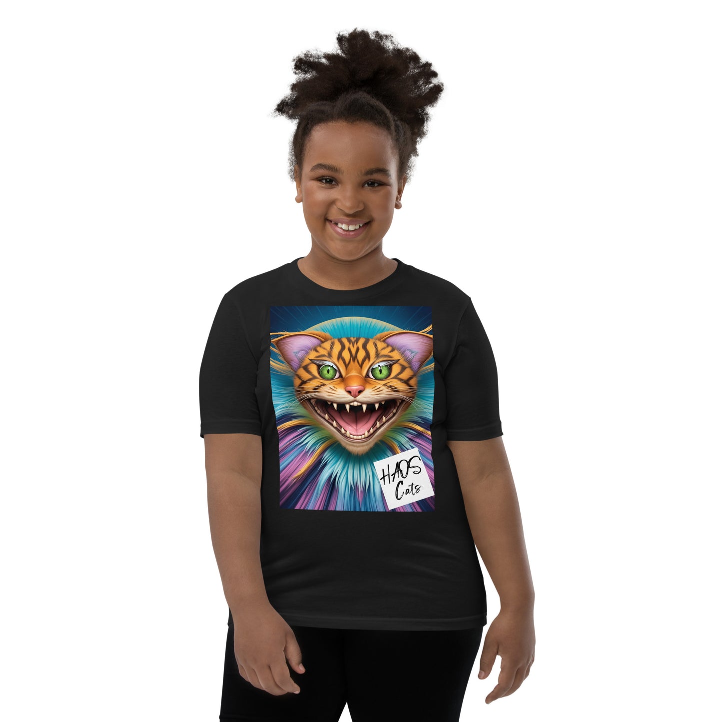 Youth Short Sleeve T-Shirt. Collection - HAOS Cats, Design - ANDRBEL STUDIO