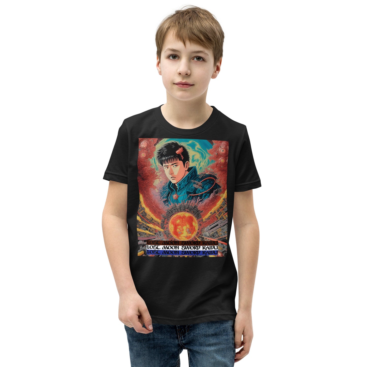 Youth Short Sleeve T-Shirt. Collection - Lost Moon Sword Kaidu, Design - ANDRBEL STUDIO