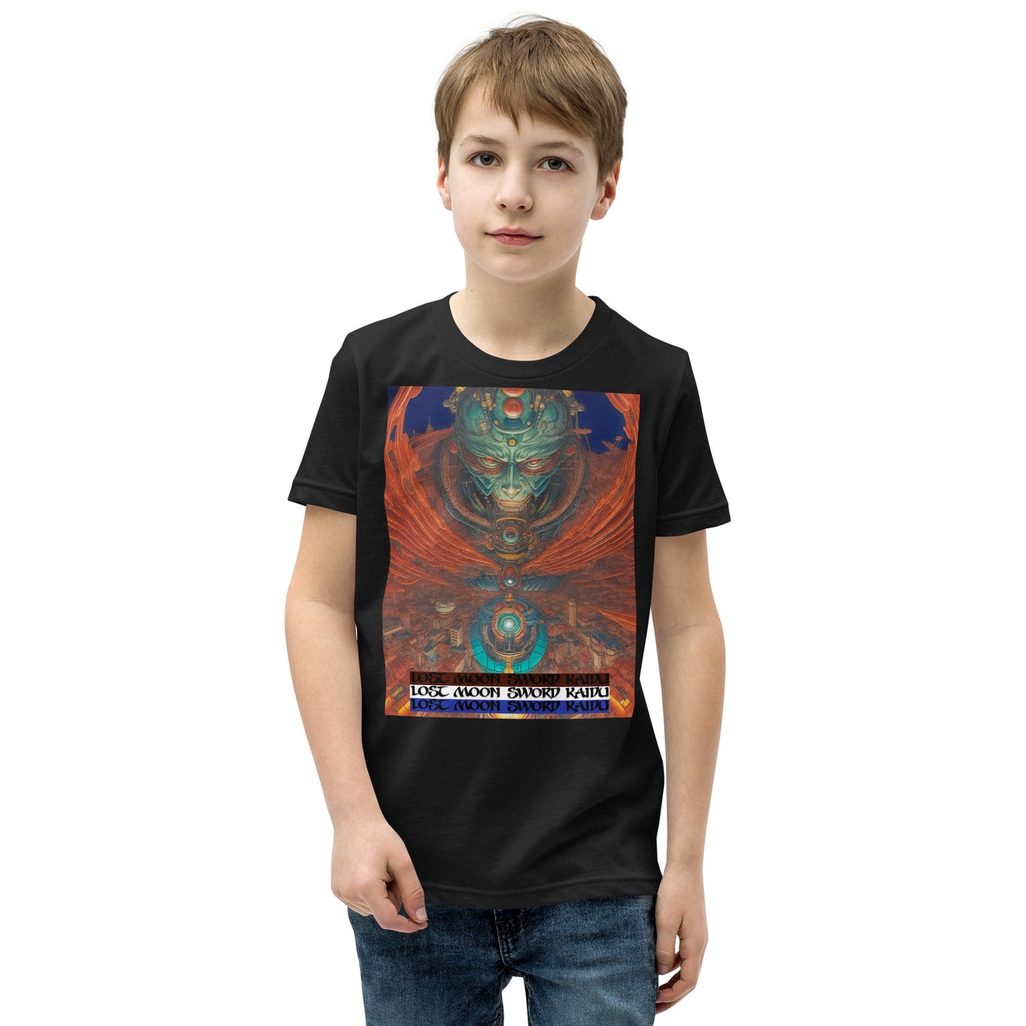 Youth Short Sleeve T-Shirt. Collection - Lost Moon Sword Kaidu, Design - ANDRBEL STUDIO