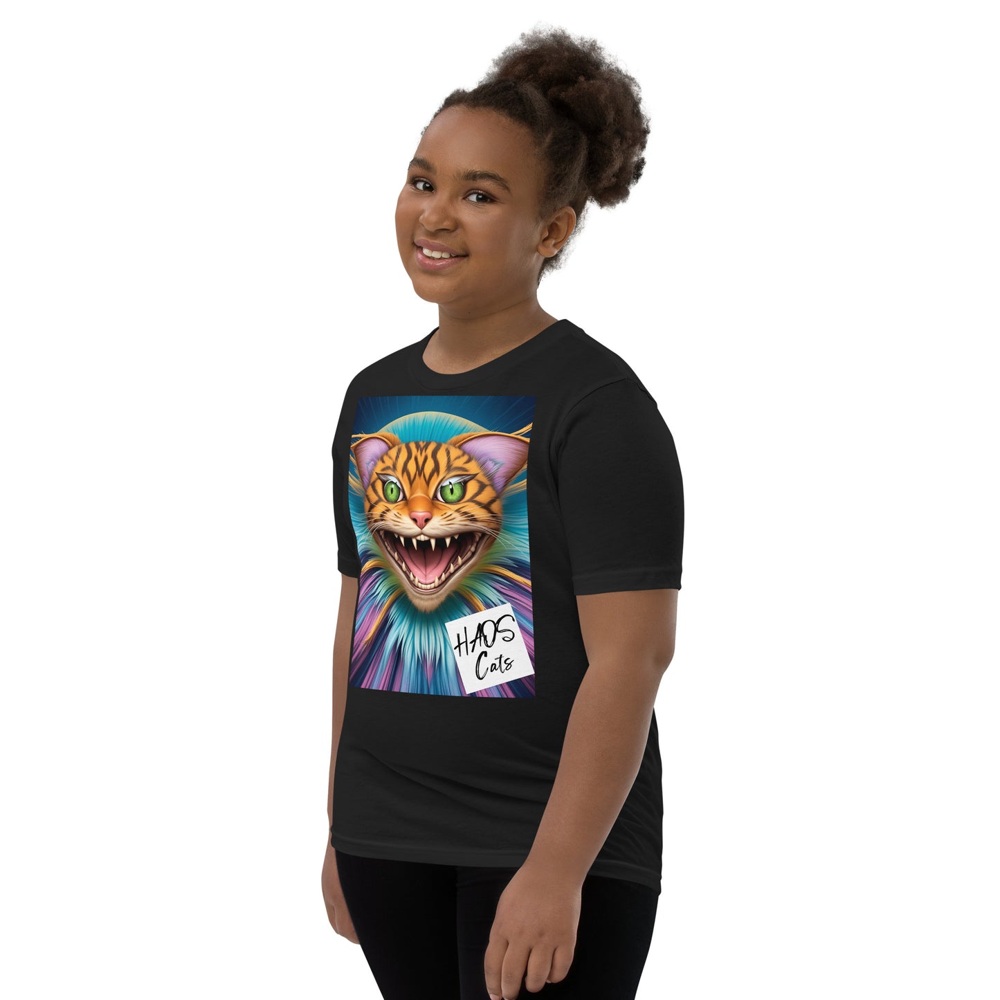 Youth Short Sleeve T-Shirt. Collection - HAOS Cats, Design - ANDRBEL STUDIO