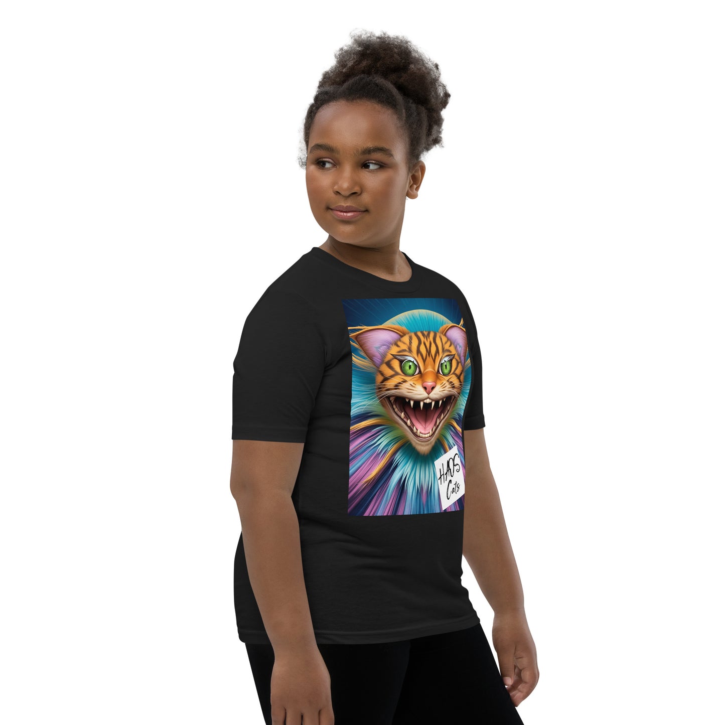 Youth Short Sleeve T-Shirt. Collection - HAOS Cats, Design - ANDRBEL STUDIO